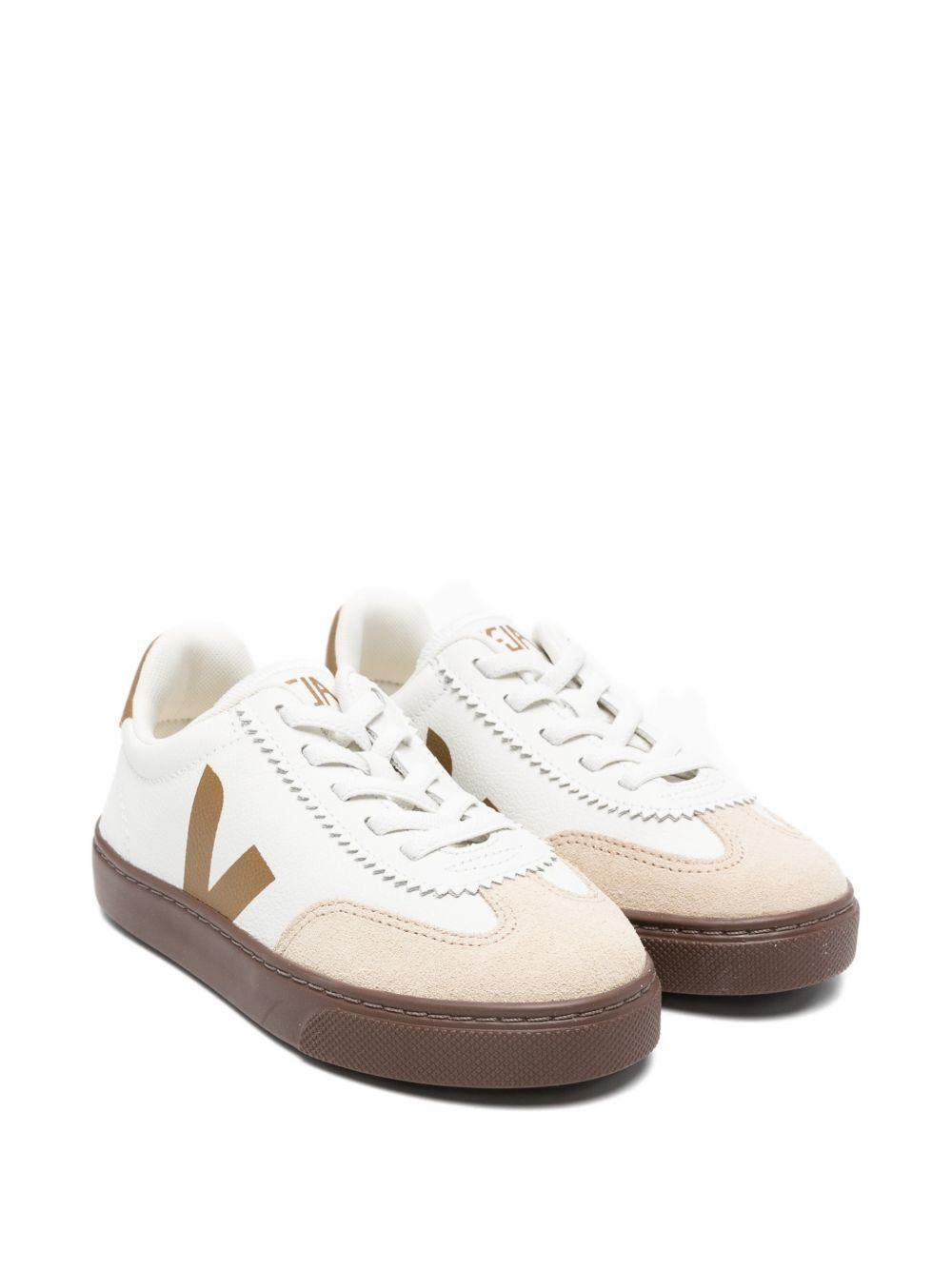 Sneakers per bambini VEJA Kids small Volley bianche con inserti a contrasto SY2021566 WHITE TENT BARK VEJA KIDS