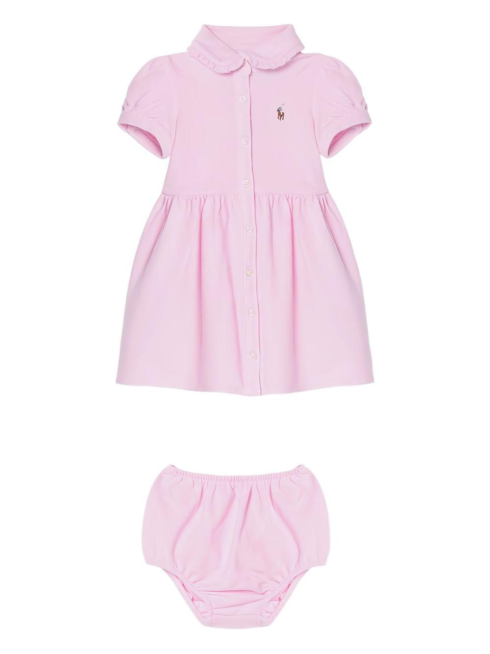 Abito per neonata Polo Ralph Lauren Kids rosa con ricamo motivo Polo Pony 310734896 001 Ralph Lauren kids