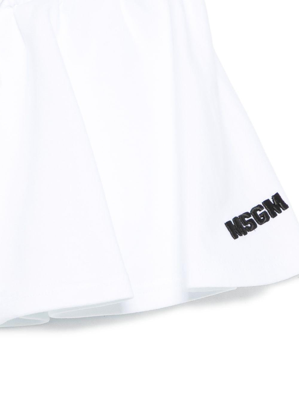 Shorts per bambina MSGM Kids bianchi con logo sul davanti S6MSJGST075 001 MSGM KIDS