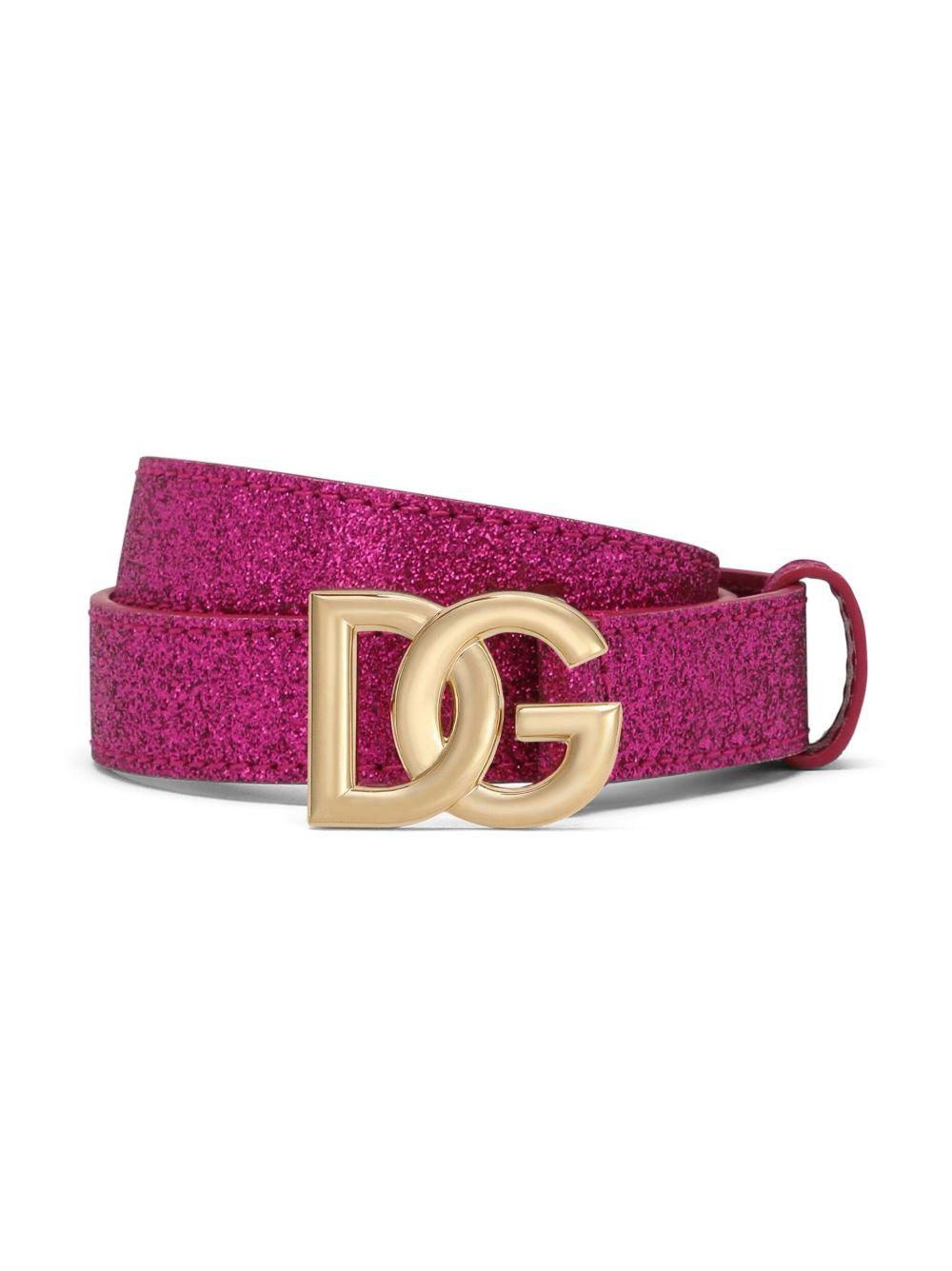Cintura per bambina Dolce & Gabbana Kids fucsia con fibbia con logo EE0062 AF220 80422 DOLCE & GABBANA KIDS