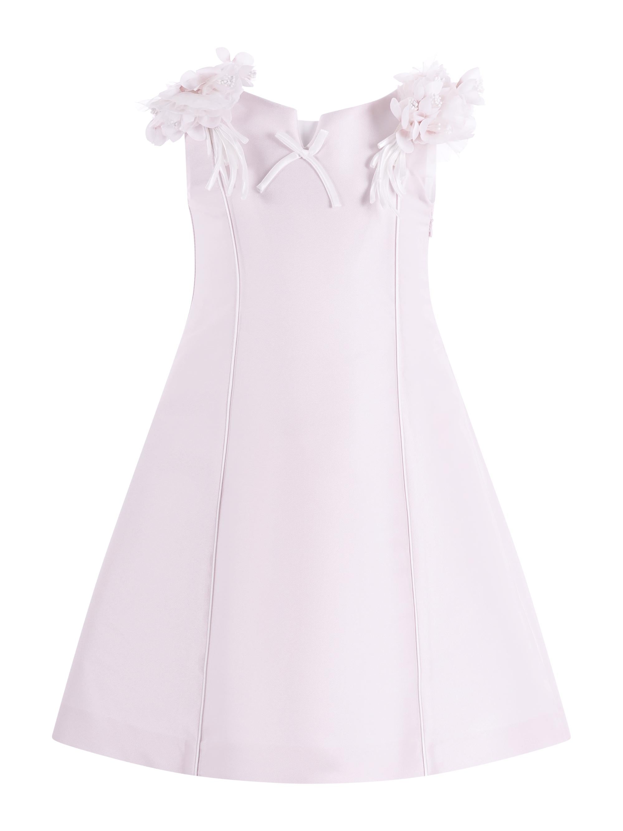 Abito per bambina Monnalisa rosa con applicazioni a fiori 71G902 7302 0091 MONNALISA KIDS
