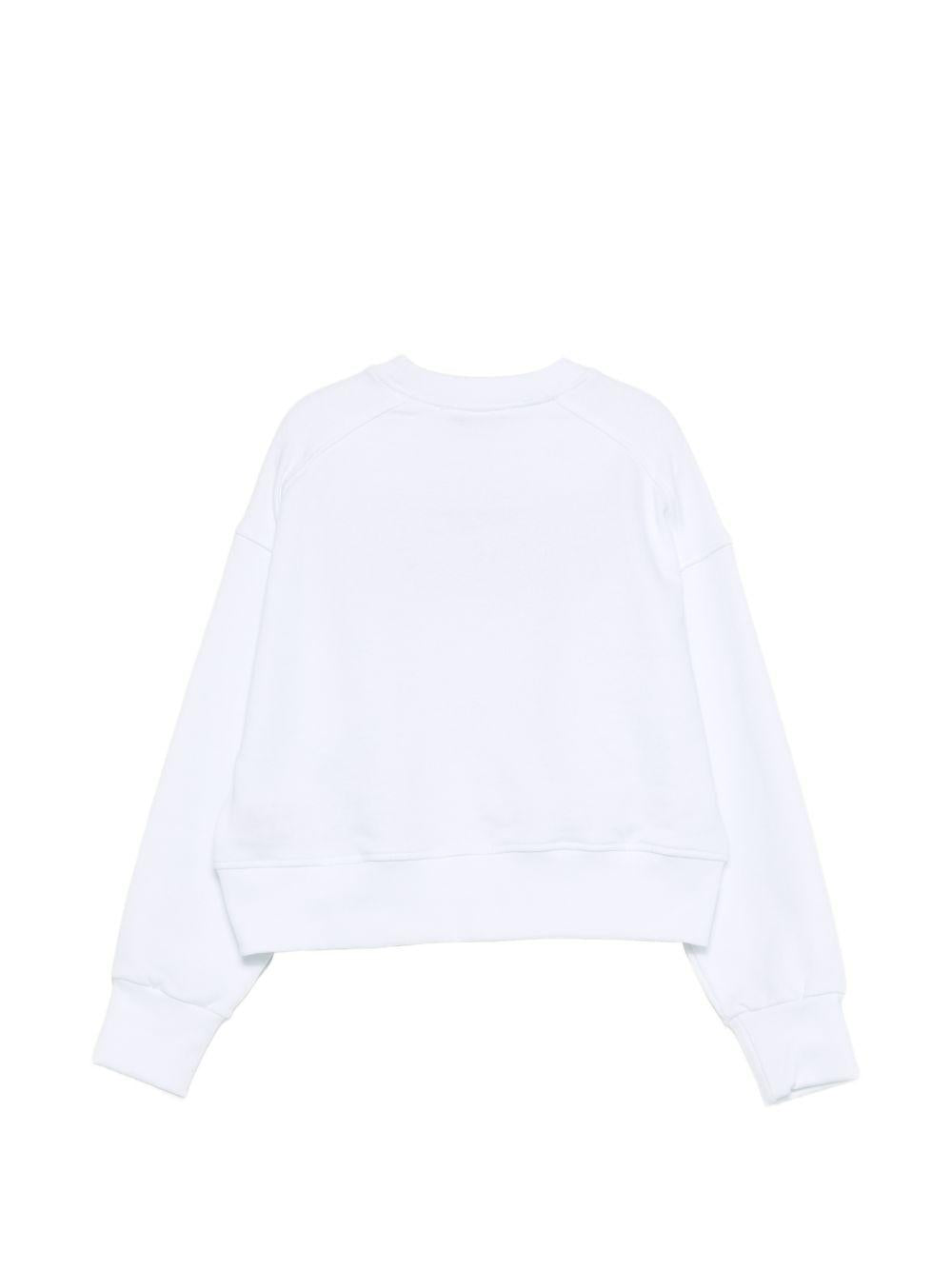 Felpa per bambina MSGM Kids bianca con applicazione logo S6MSJGSW088 001 MSGM KIDS
