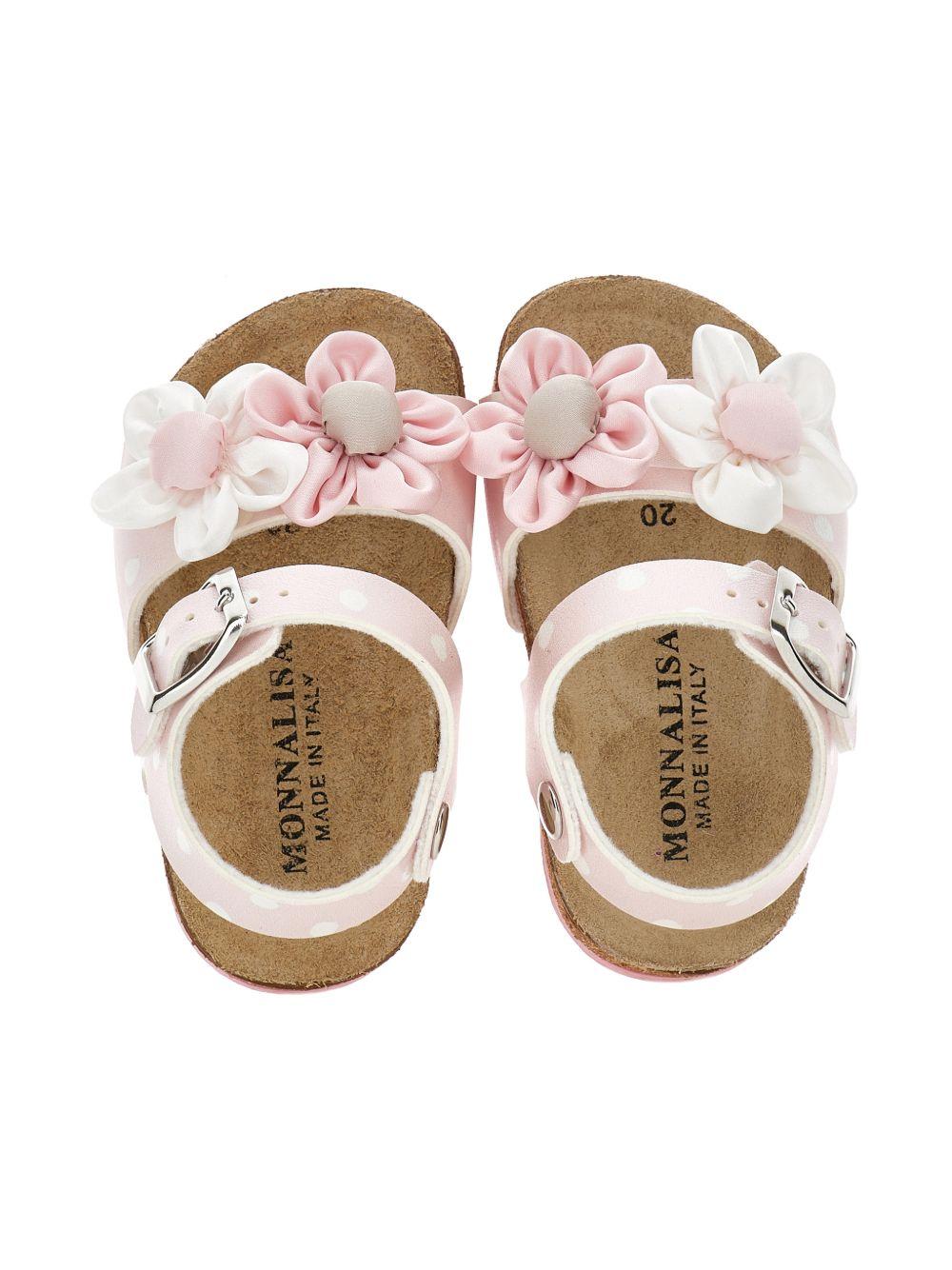 Sandali per bambina Monnalisa rosa con dettaglio a fiore 83G004 7709 9990 MONNALISA KIDS