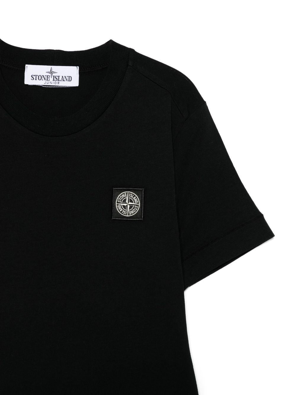 T-shirt per bambino Stone Island Kids nera con dettaglio logo L2S162100003S0047 V0029 STONE ISLAND KIDS