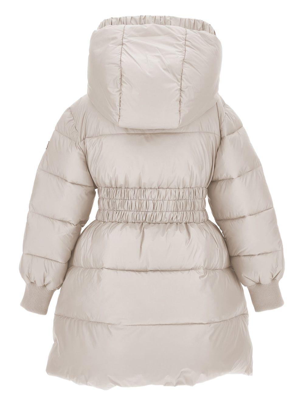 Piumino per bambina Monnalisa beige con cappuccio 17F102 6021 0003 MONNALISA
