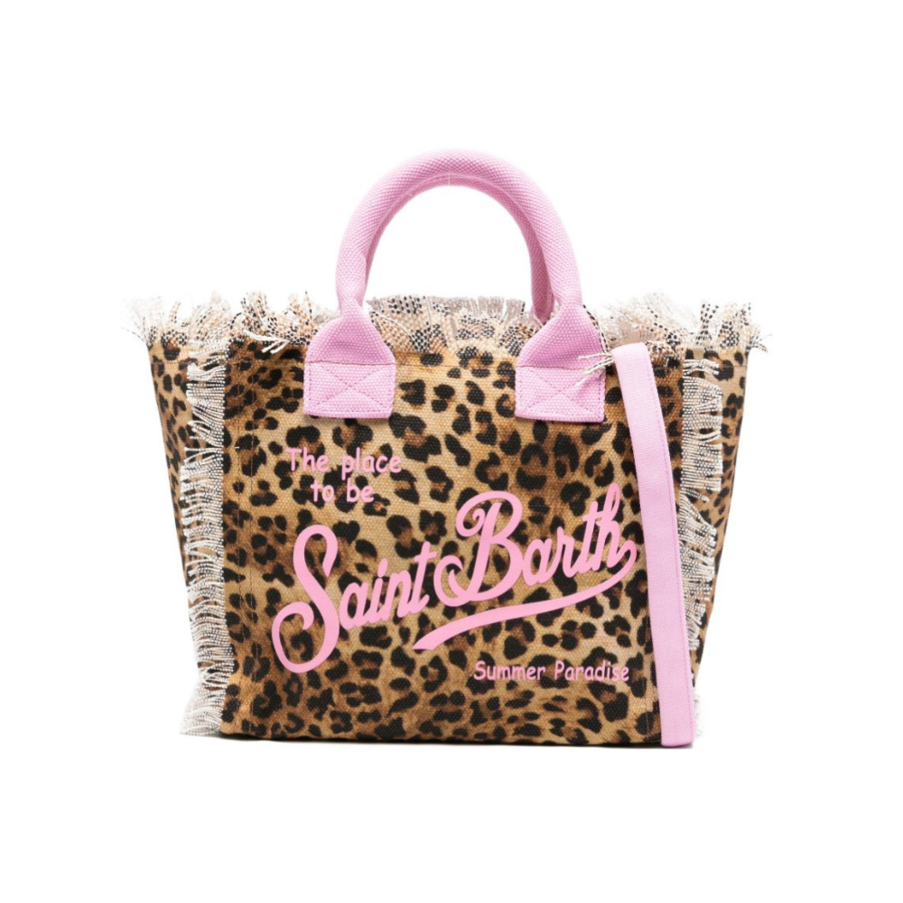 Borsa tote Colette MC2 Saint Barth animalier con manici rosa COL0001 02591L MC2 ST. BARTH KIDS