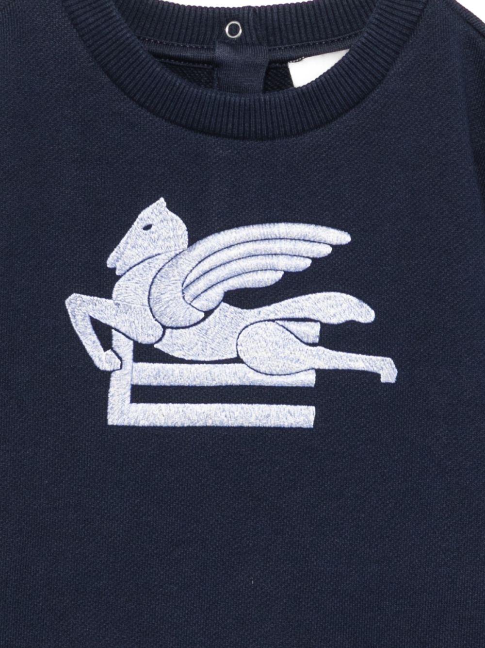 Felpa per neonato Etro Kids blu con motivo Pegaso GZ4300 Z3183 617 ETRO KIDS