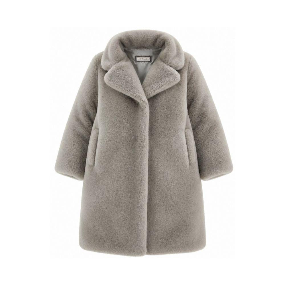 Cappotto per bambina Monnalisa Kids grigio con colletto 17H109 8034 0032 MONNALISA KIDS