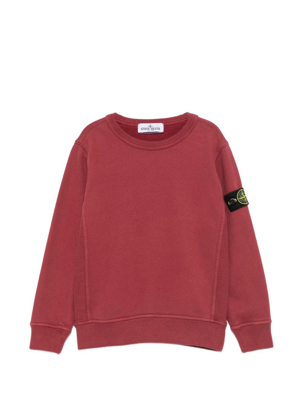 Felpa per bambino Stone Island Kids bordeaux con distintivo Compass L2S166100001S0A20 V0014 STONE ISLAND KIDS