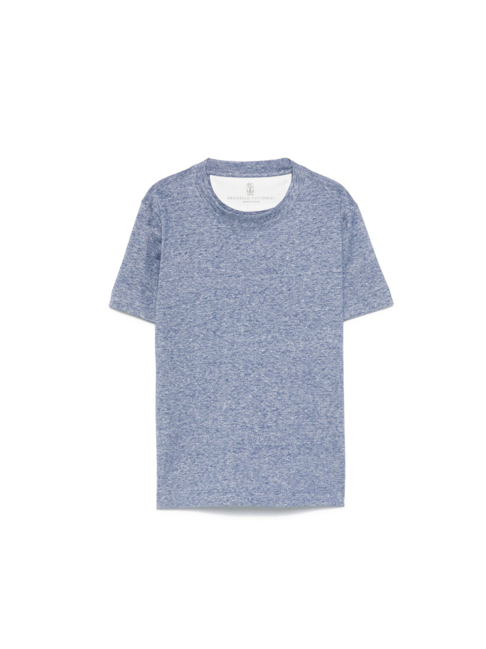 T-shirt per bambino Brunello Cucinelli Kids blu mélange BW835T158 C563 BRUNELLO CUCINELLI KIDS