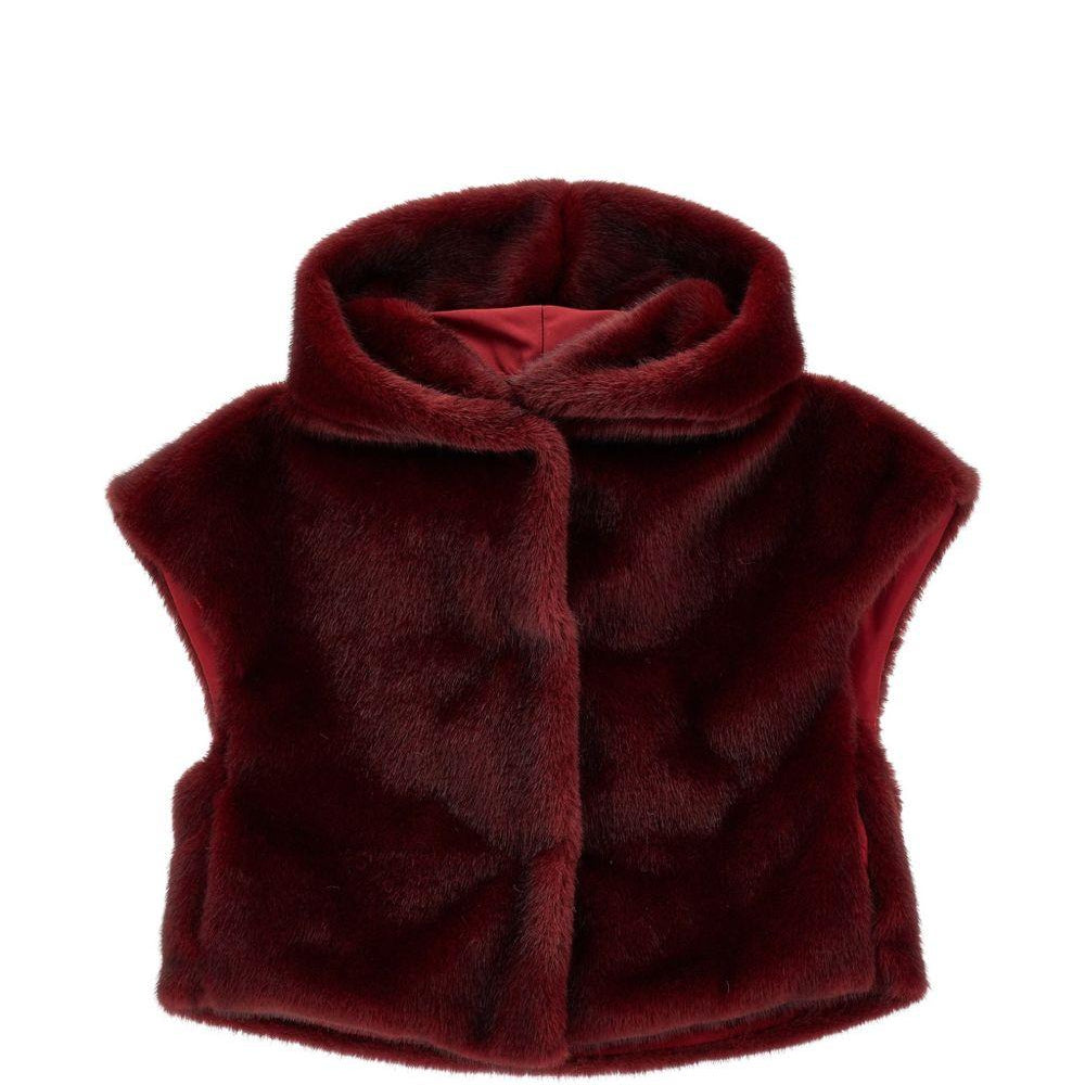 Gilet per bambina Monnalisa Kids rosso con design in pelliccia sintetica 17H105 8034 0069 MONNALISA KIDS