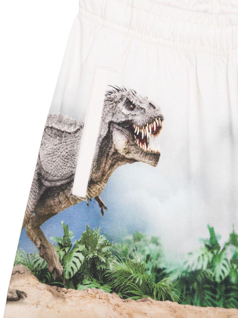 Shorts per bambino Molo bianco con stampa grafica dinosauri 1S26H205 9900 MOLO KIDS