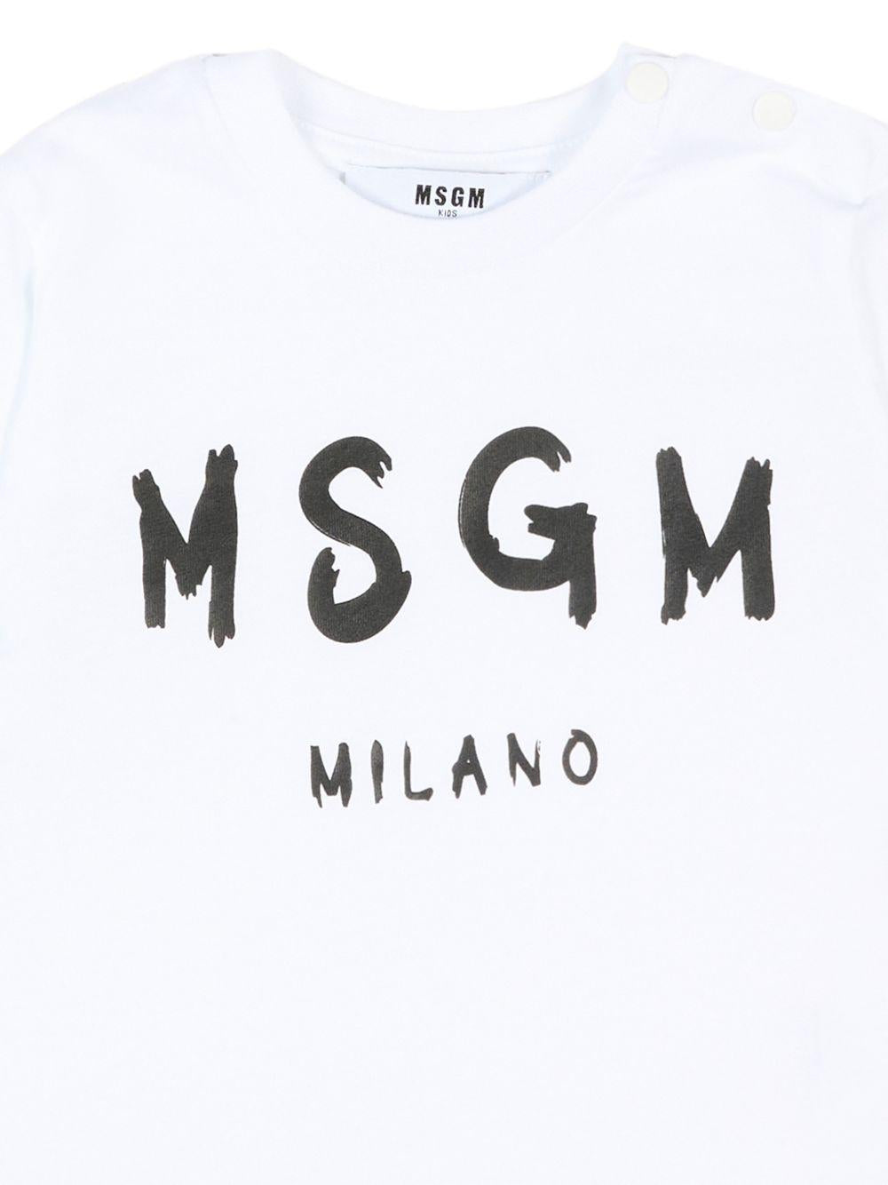 T-shirt per bambino MSGM Kids bianca con stampa logo sul davanti S6MSUNTH266 001 MSGM KIDS