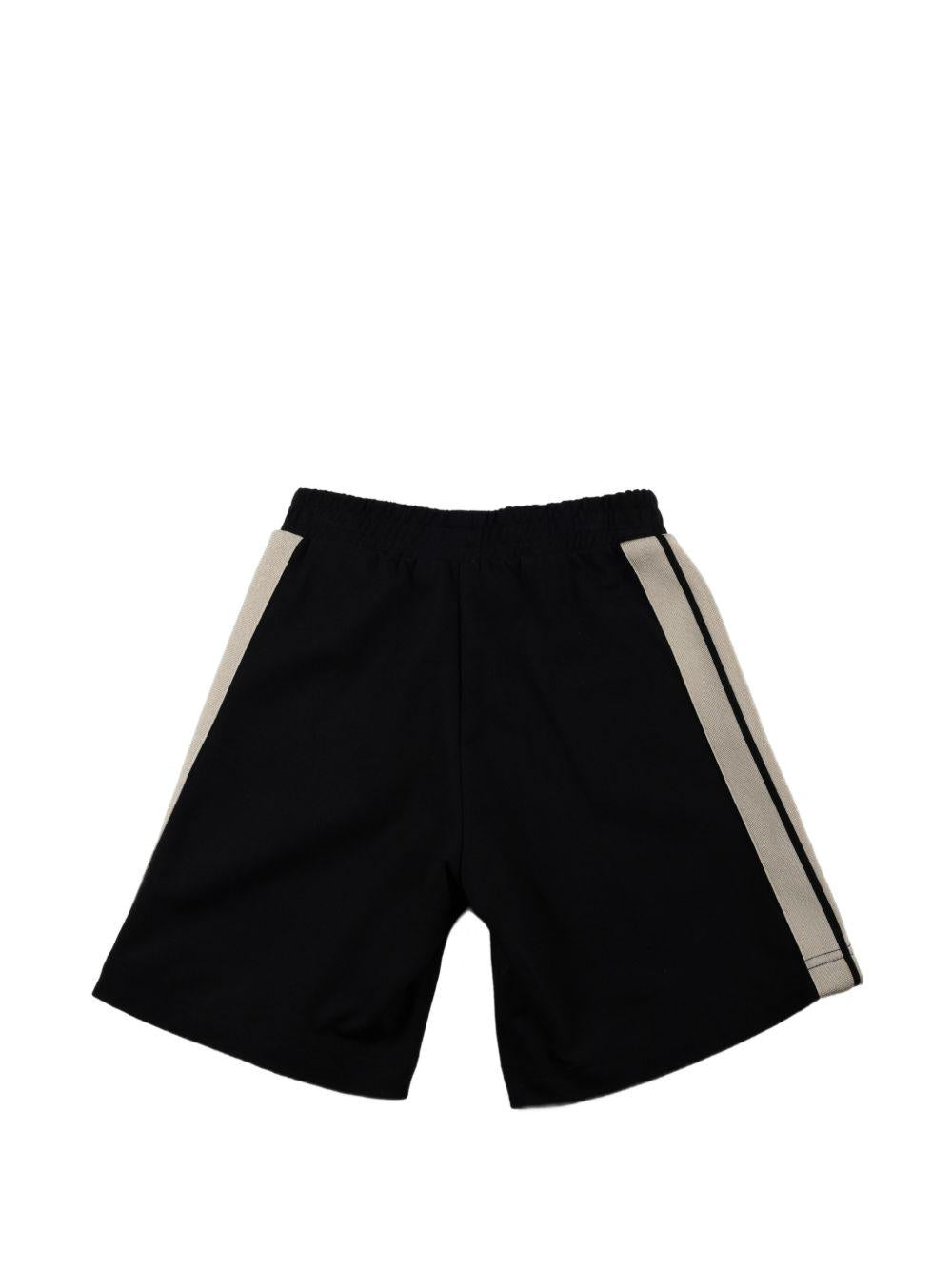 Shorts per bambino Palm Angels Kids nero con righe laterali PBCL001S26FAB001 110 PALM ANGELS KIDS