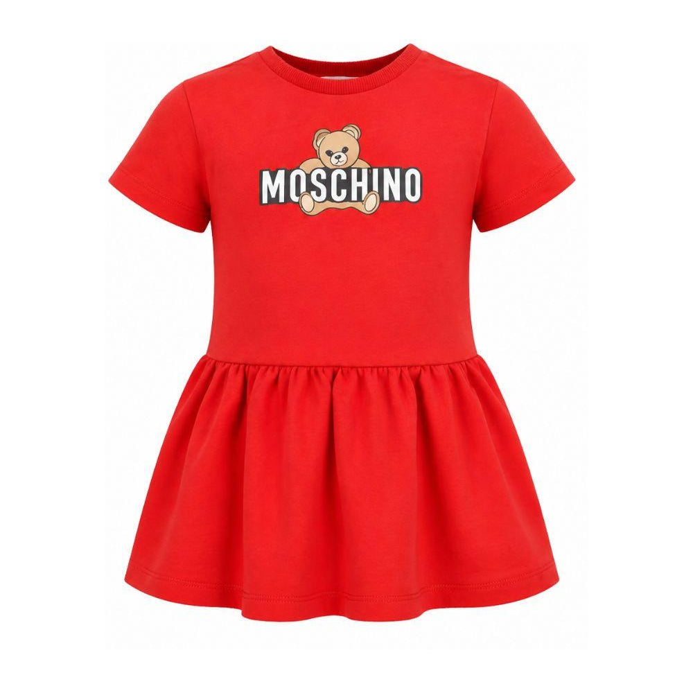 Abito da bambina Moschino Kids rosso con stampa orsetto HDV0HLLCA19 50109 MOSCHINO KIDS
