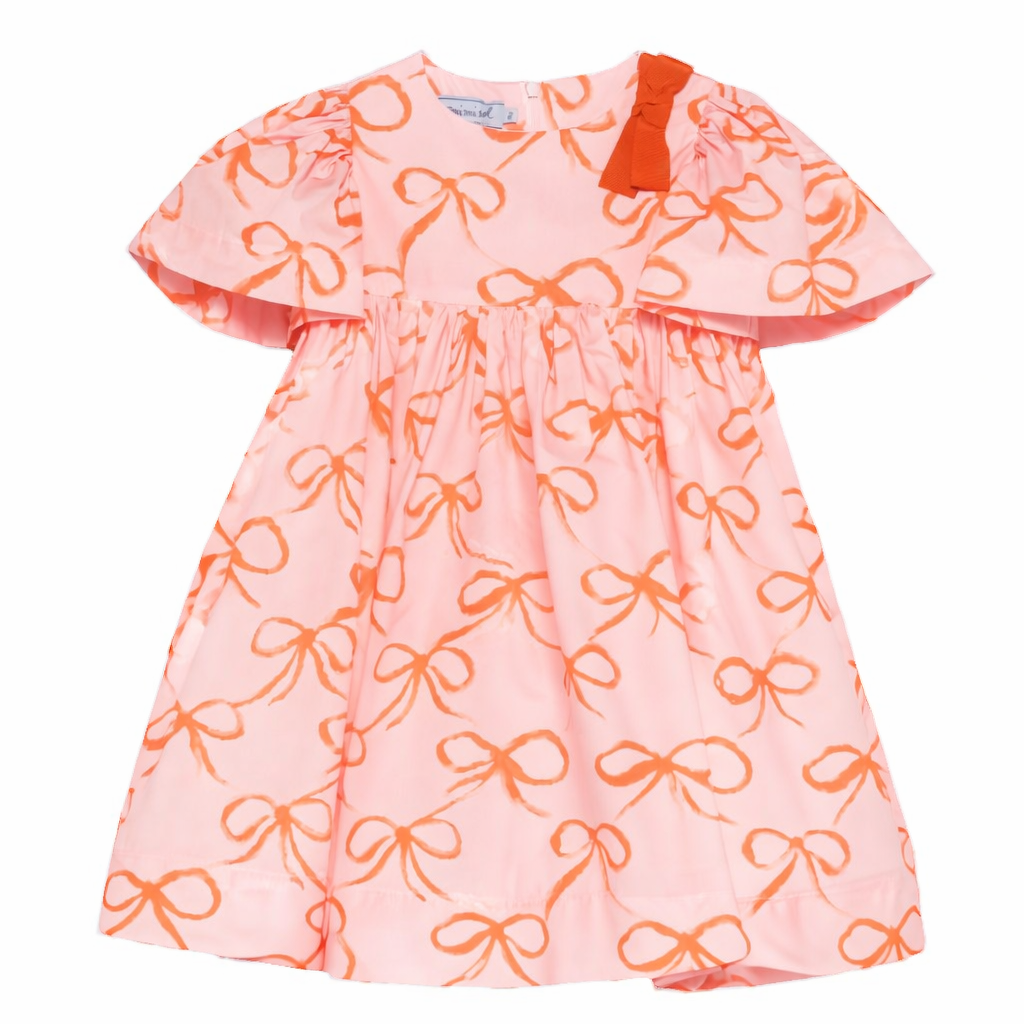 Abito per bambina Mi Mi Sol rosa con stampa fiocco MFAB763V1TS1116 PNK MIMISOL KIDS