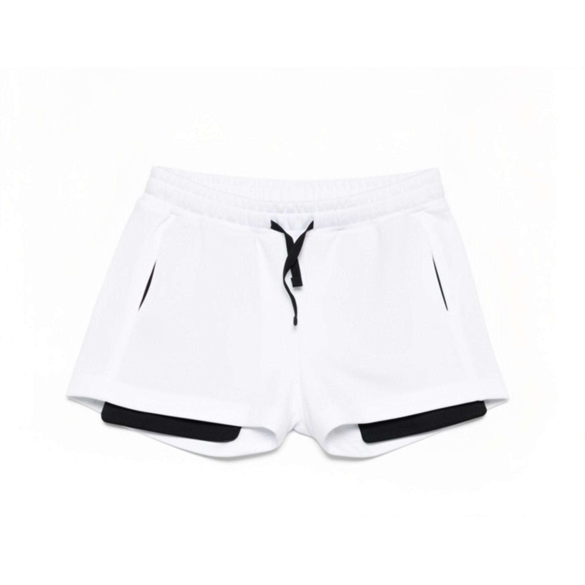 Shorts per bambina MSGM Kids bianchi con dettagli a contrasto S6MSJGSH078 001 MSGM KIDS