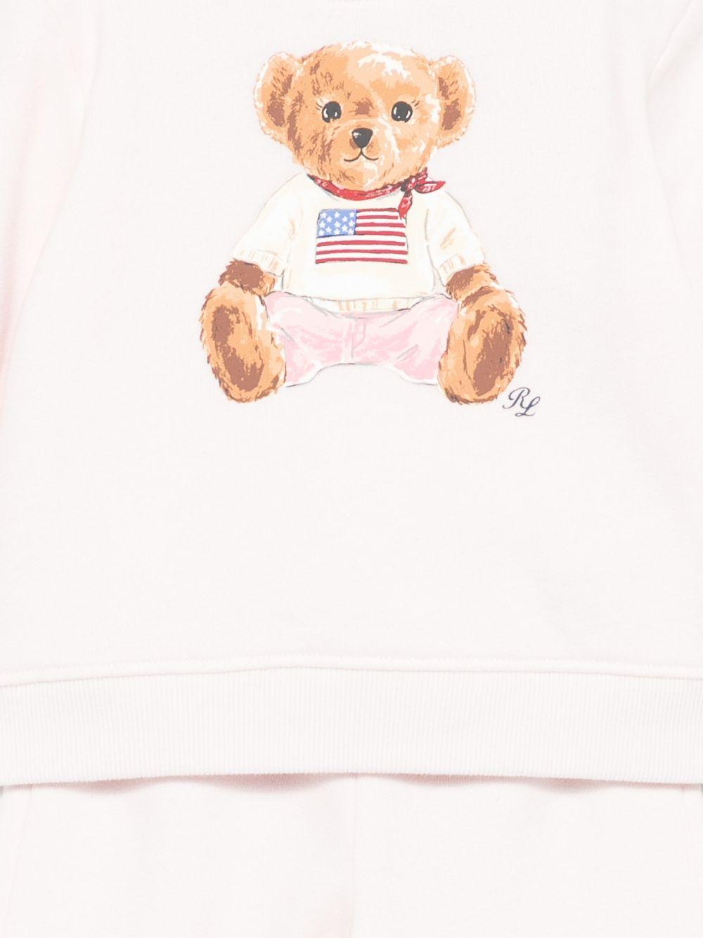 Set di maglia e pantaloni per neonata Polo Ralph Lauren Kids rosa con stampa grafica Teddy 310P02078 002 Ralph Lauren kids