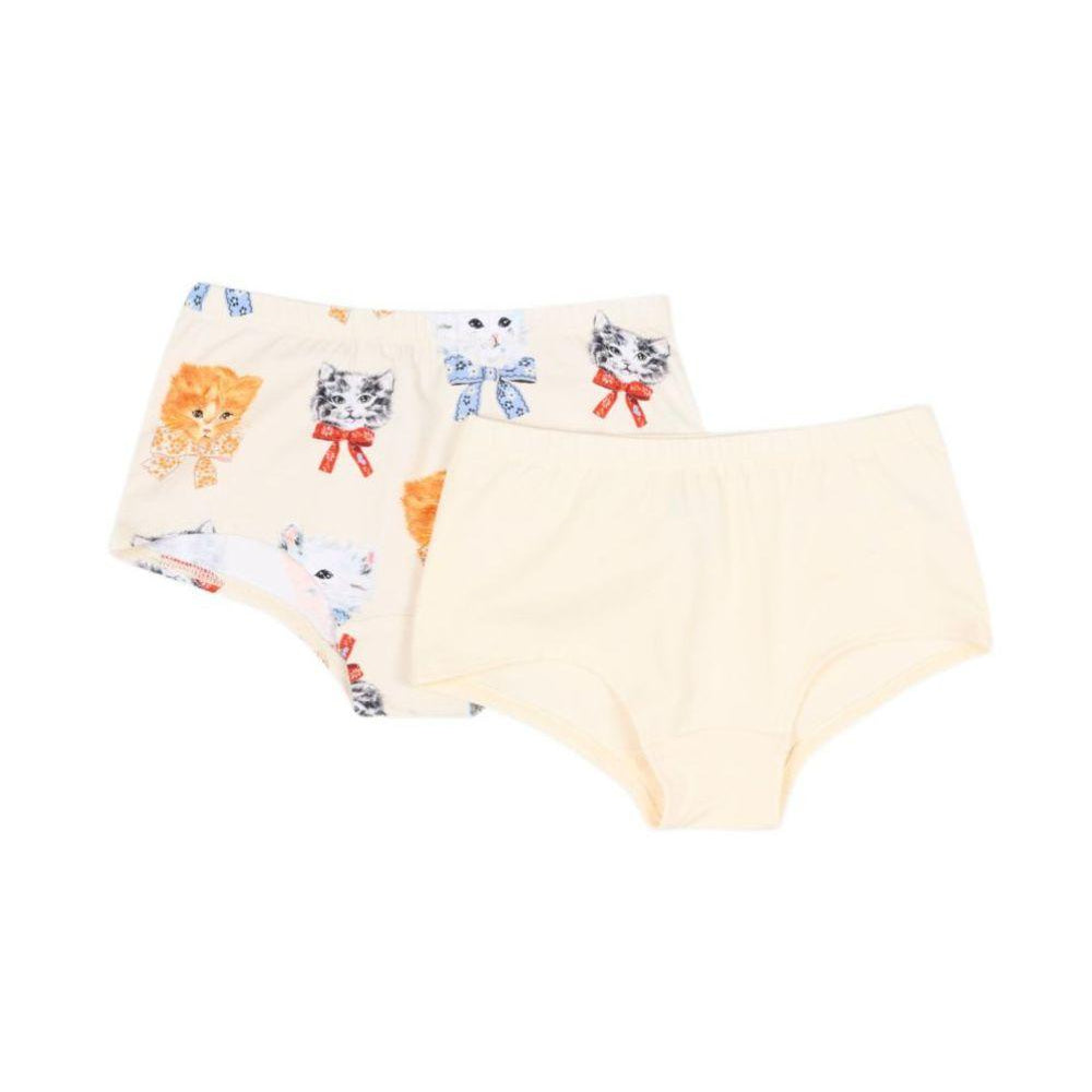 Set di due slip per bambina Molo Kids beige con stampa gatti 2W26Q601 5848 MOLO KIDS