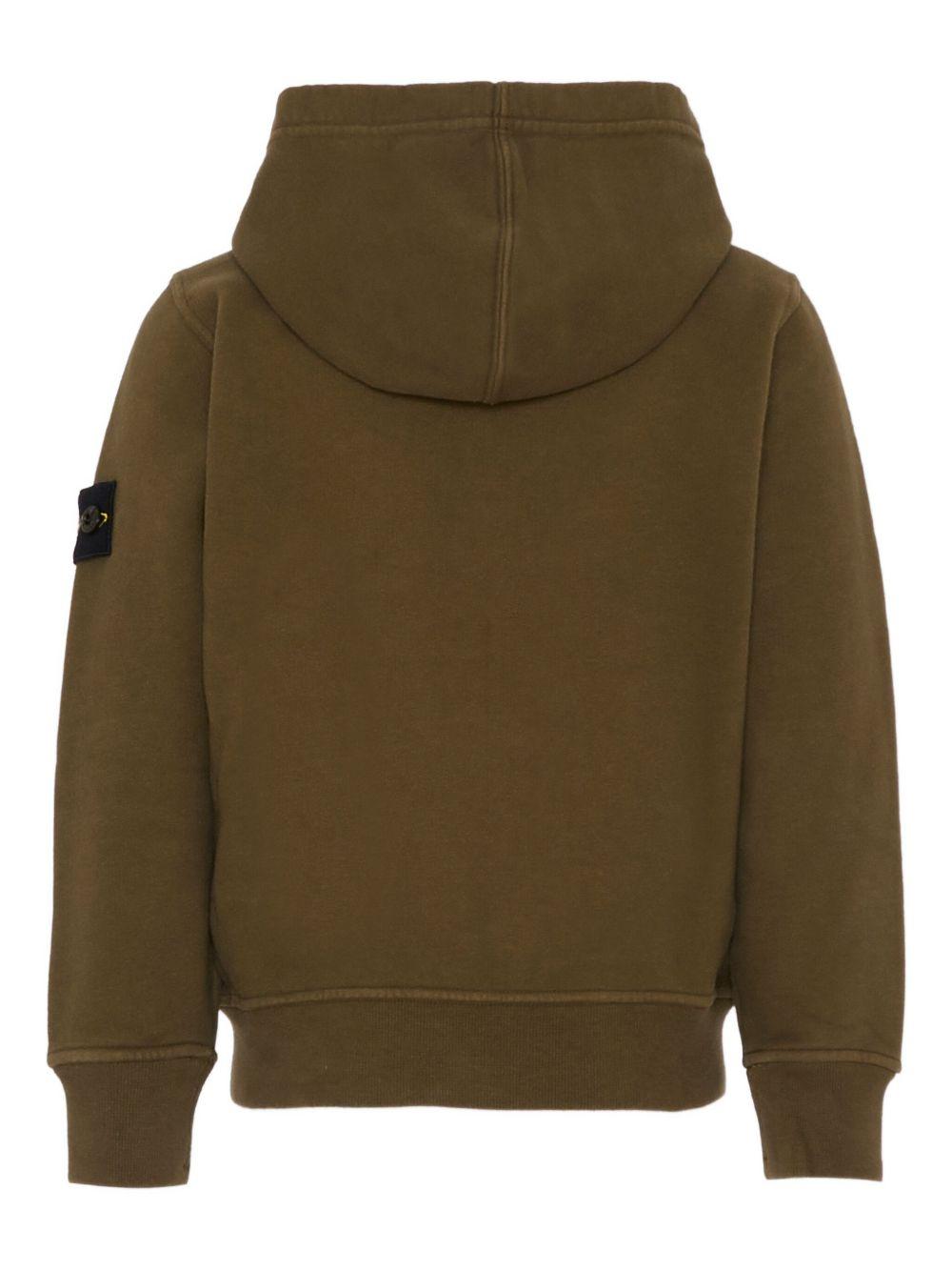 Felpa per bambino Stone Island Junior marrone con patch logo K2S166100003S0A20 V0054 STONE ISLAND JUNIOR