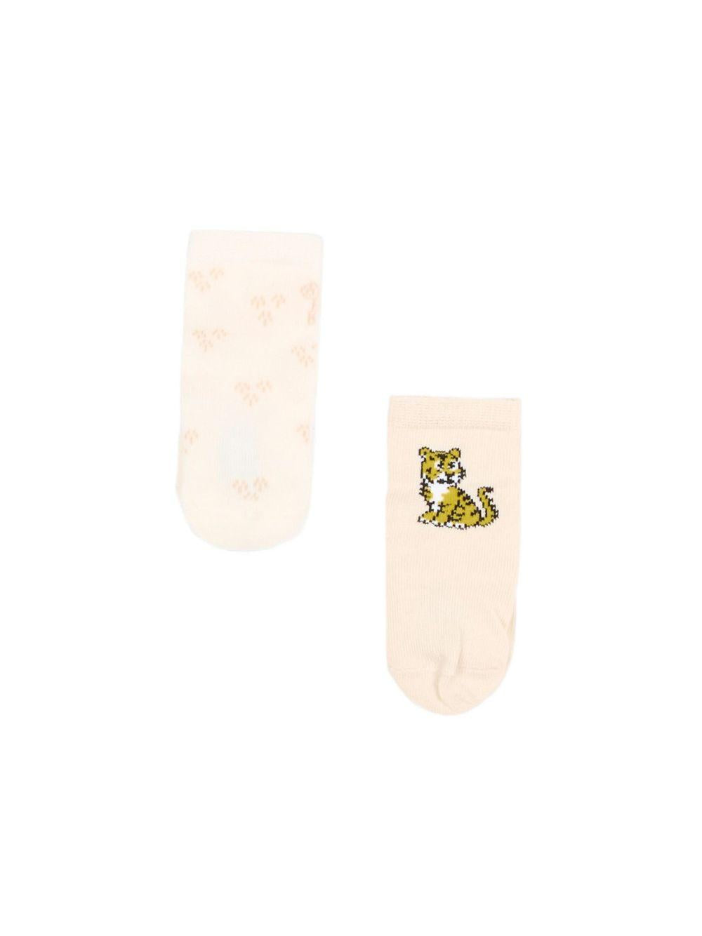 Calzini per neonata Kenzo Kids rosa con stampa tigre (2 pezzi) K61824 C21 KENZO KIDS
