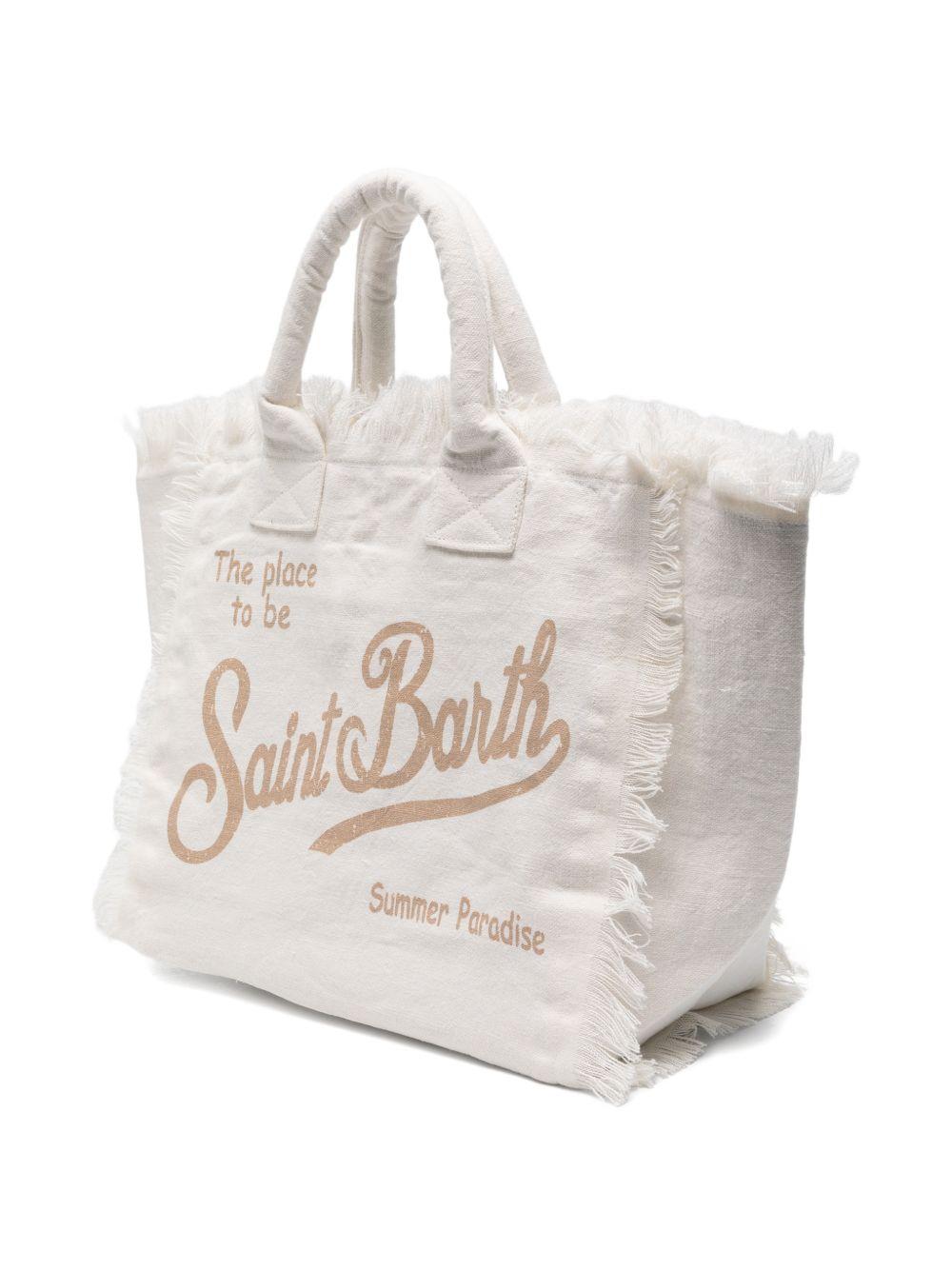 Borsa Vanity MC2 Saint Barth bianca con dettagli sfrangiati VANI022 09067L MC2 ST. BARTH KIDS