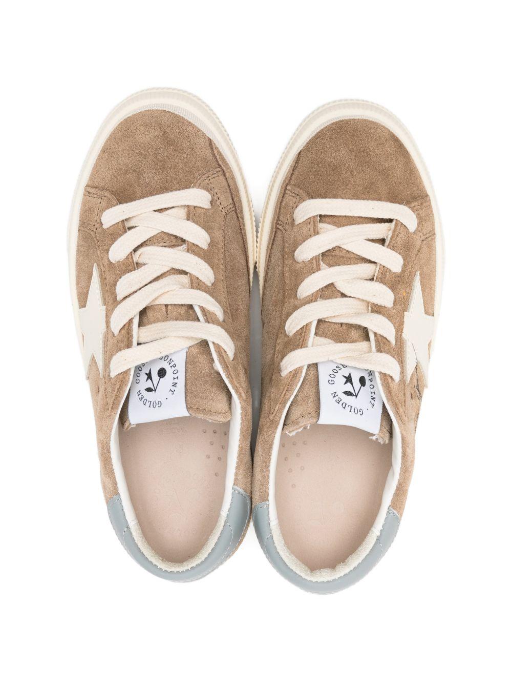 Sneakers per bambino Golden Goose Kids marrone con stelle sui lati S06BSNL00004 064 GOLDEN GOOSE KIDS