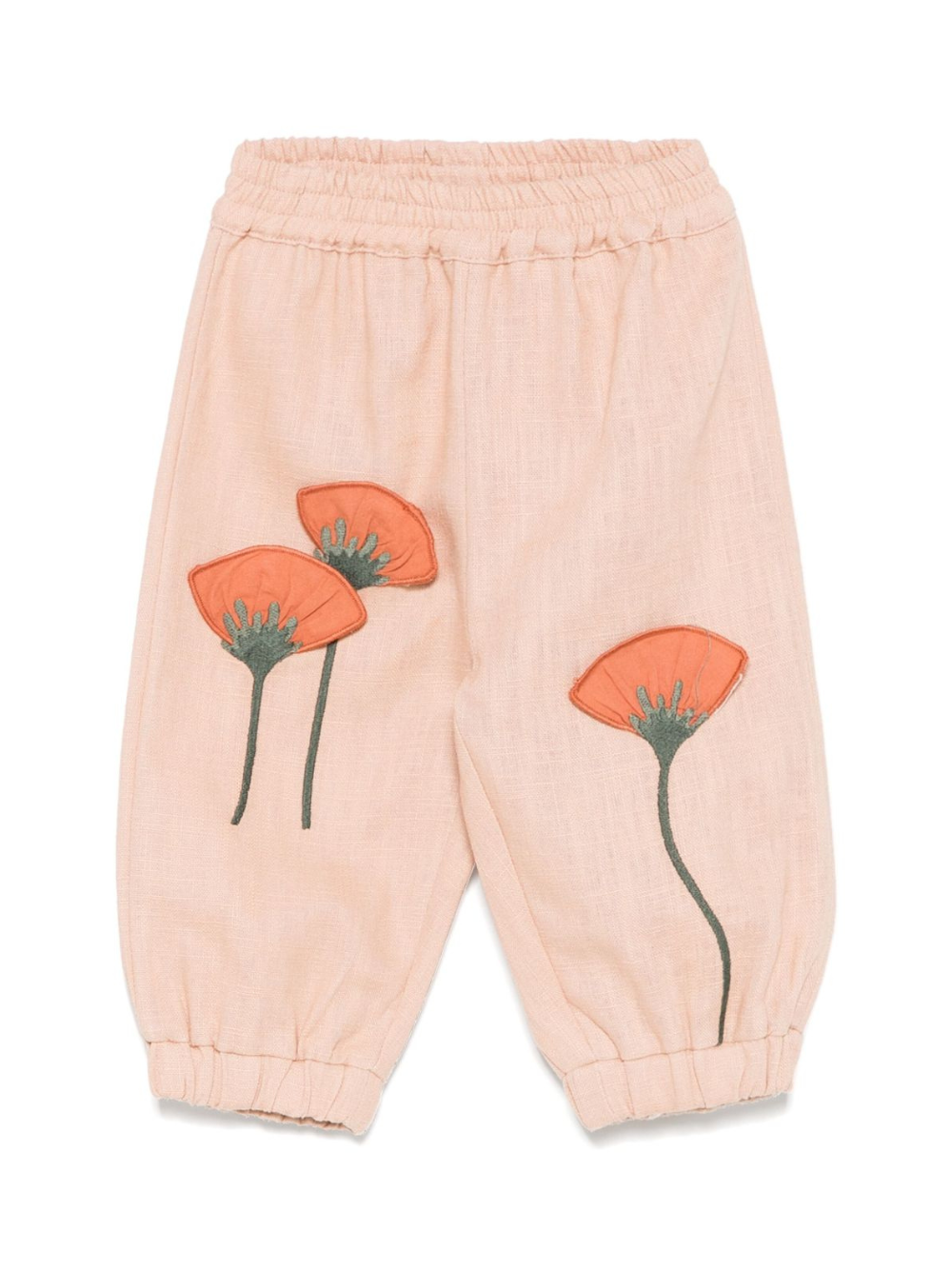 Pantaloni per neonata Donsje Anje rosa con applicazione a fiori 3035801 00108 DONSJE