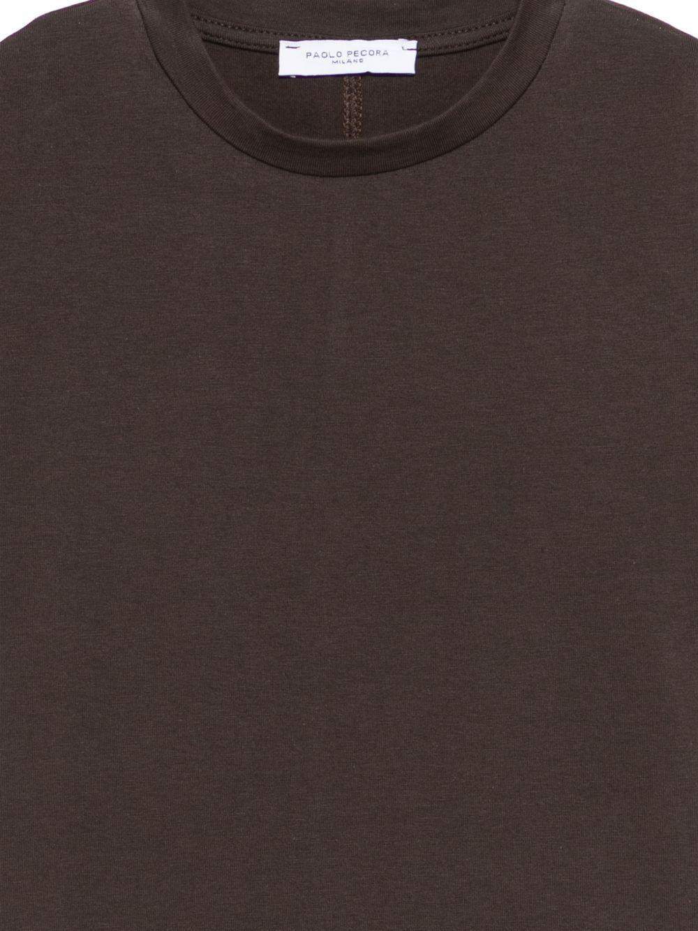 T-shirt per bambino Paolo Pecora Kids marrone scuro a girocollo PP4367 EBANO PAOLO PECORA KIDS