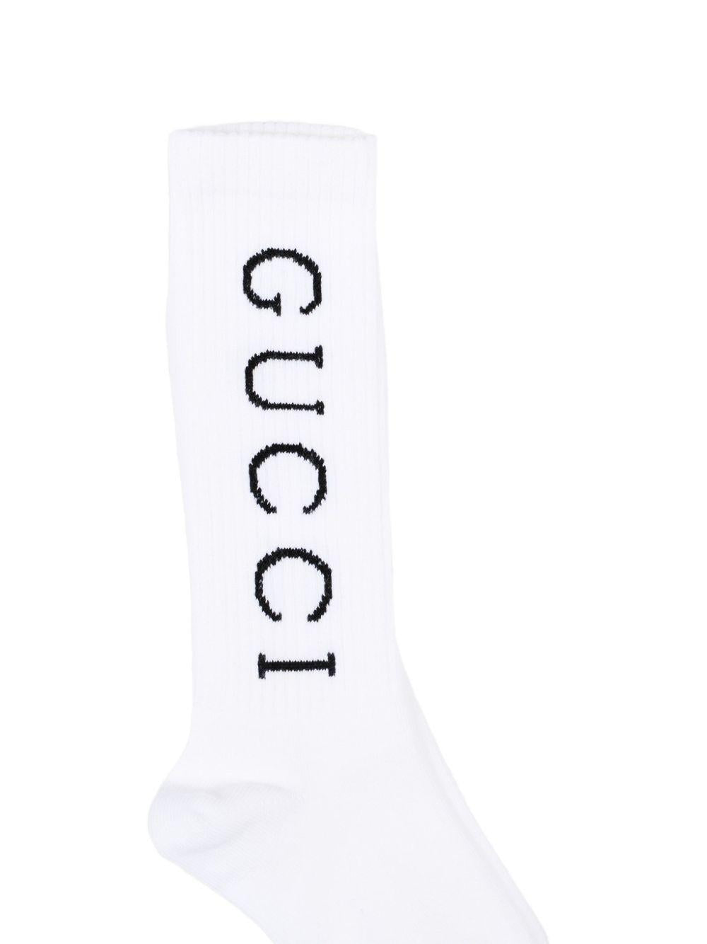 Calzini per bambini Gucci Kids bianchi con logo a contrasto 8551634KAC6 9000 GUCCI KIDS