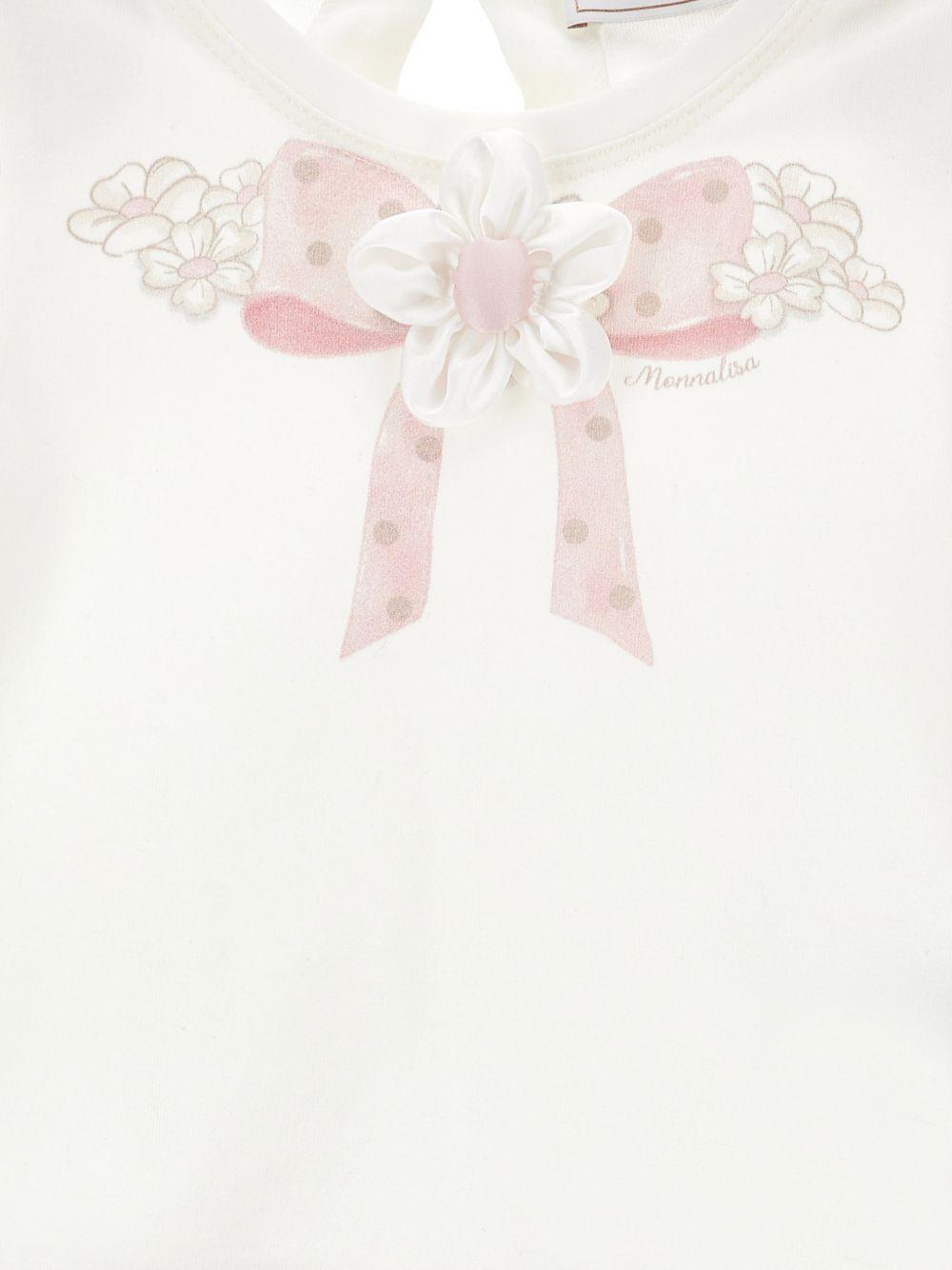 Abito per neonata Monnalisa bianco con stampa grafica floreale 31G911 7201 0190 MONNALISA