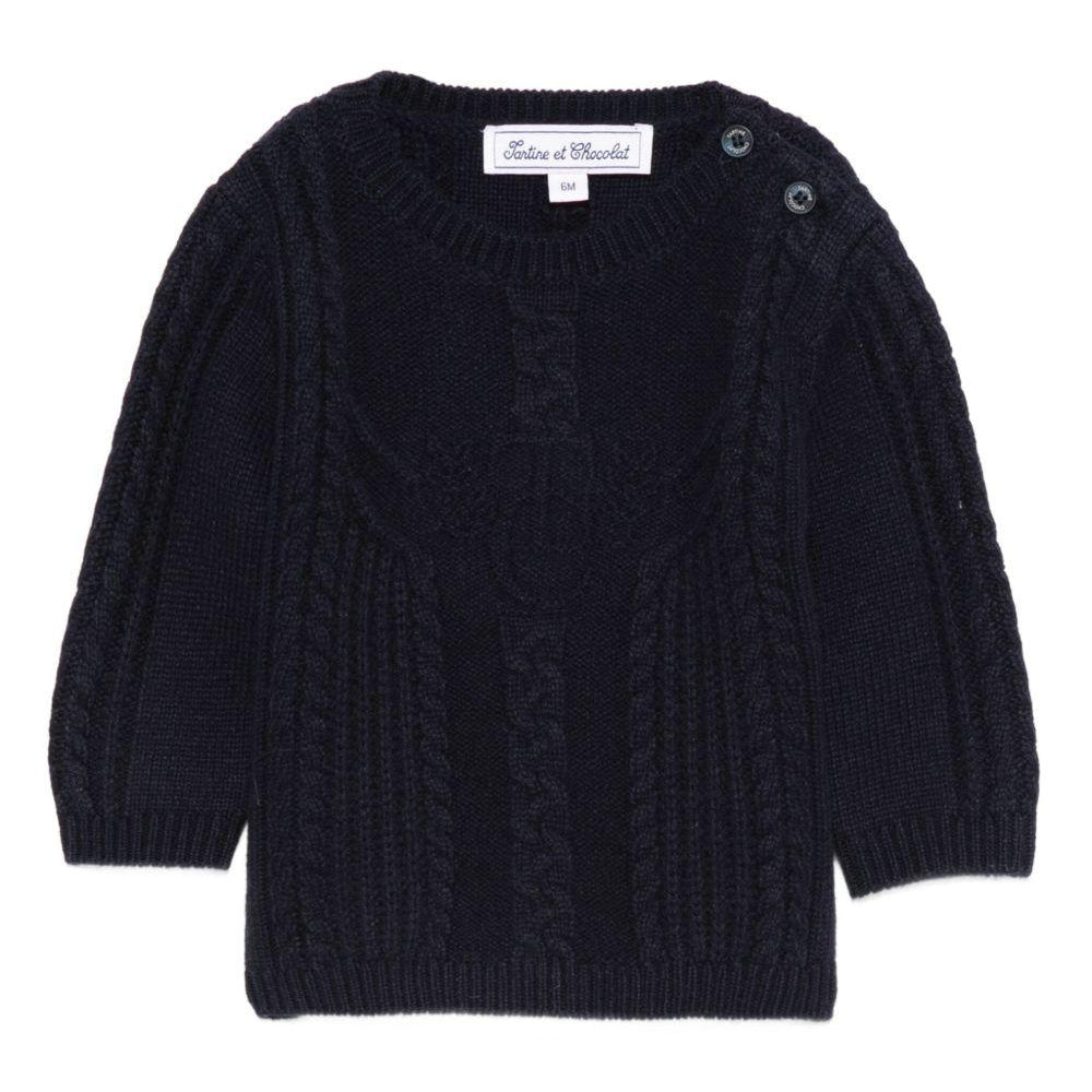 Maglione per neonato Tartine Et Chocolat blu con chiusura a bottoni CB18071 04 TArtine & Chocolat