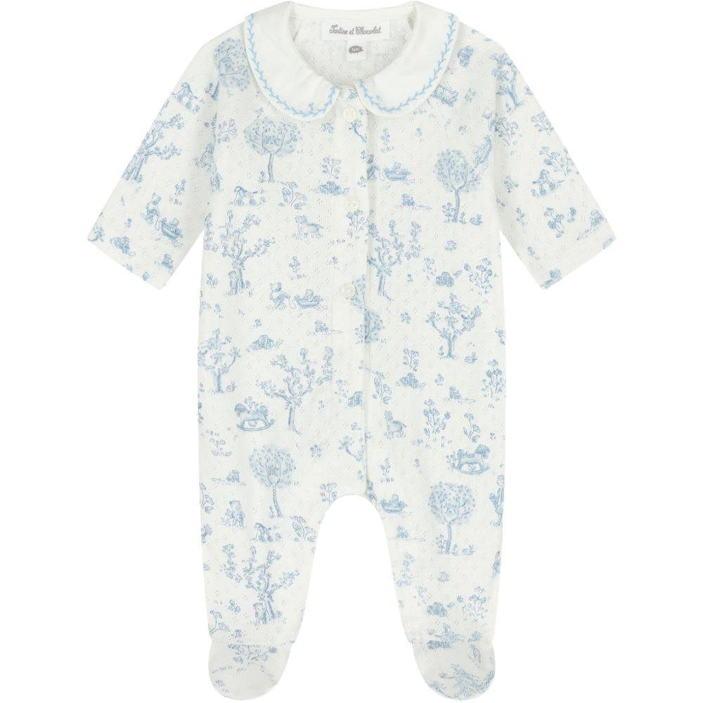 Tutina per neonato Tartine Et Chocolat bianca con stampa grafica all-over CC54040 41 TArtine & Chocolat KIDS
