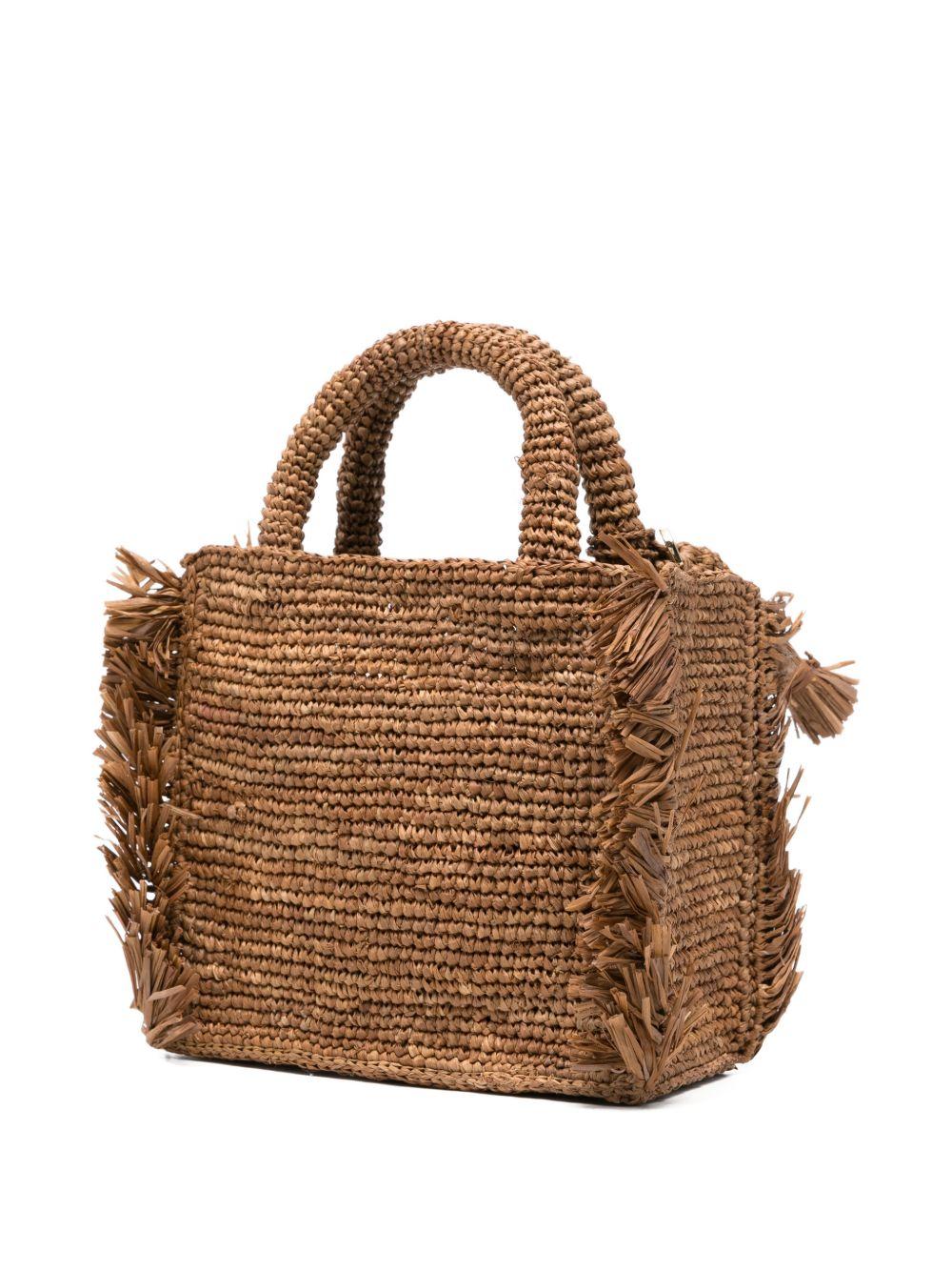 Borsa Vanity Mini MC2 Saint Barth marrone con logo ricamato VAMI017 00452L MC2 ST. BARTH KIDS