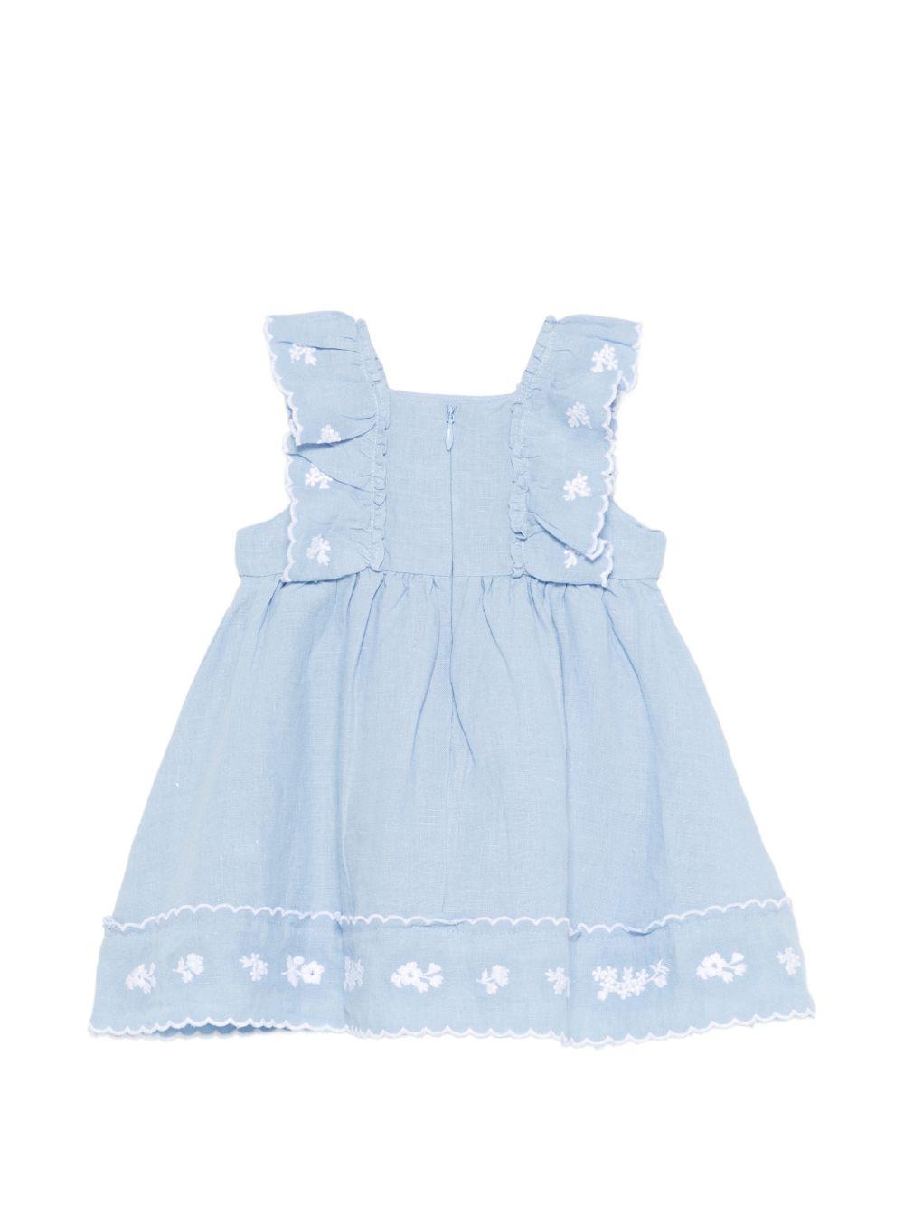 Abito per neonata Tartine & Chocolat azzurro con ruches e ricami CC30151 43 TArtine & Chocolat KIDS