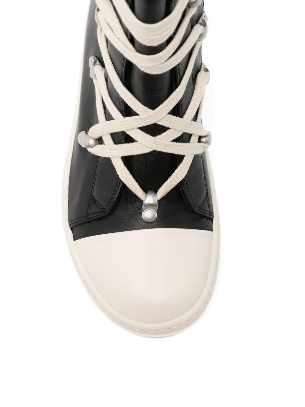 Sneakers per bambini Rick Owens Kids nere con occhielli color argento BG01F3894LMU 911 RICK OWENS KIDS