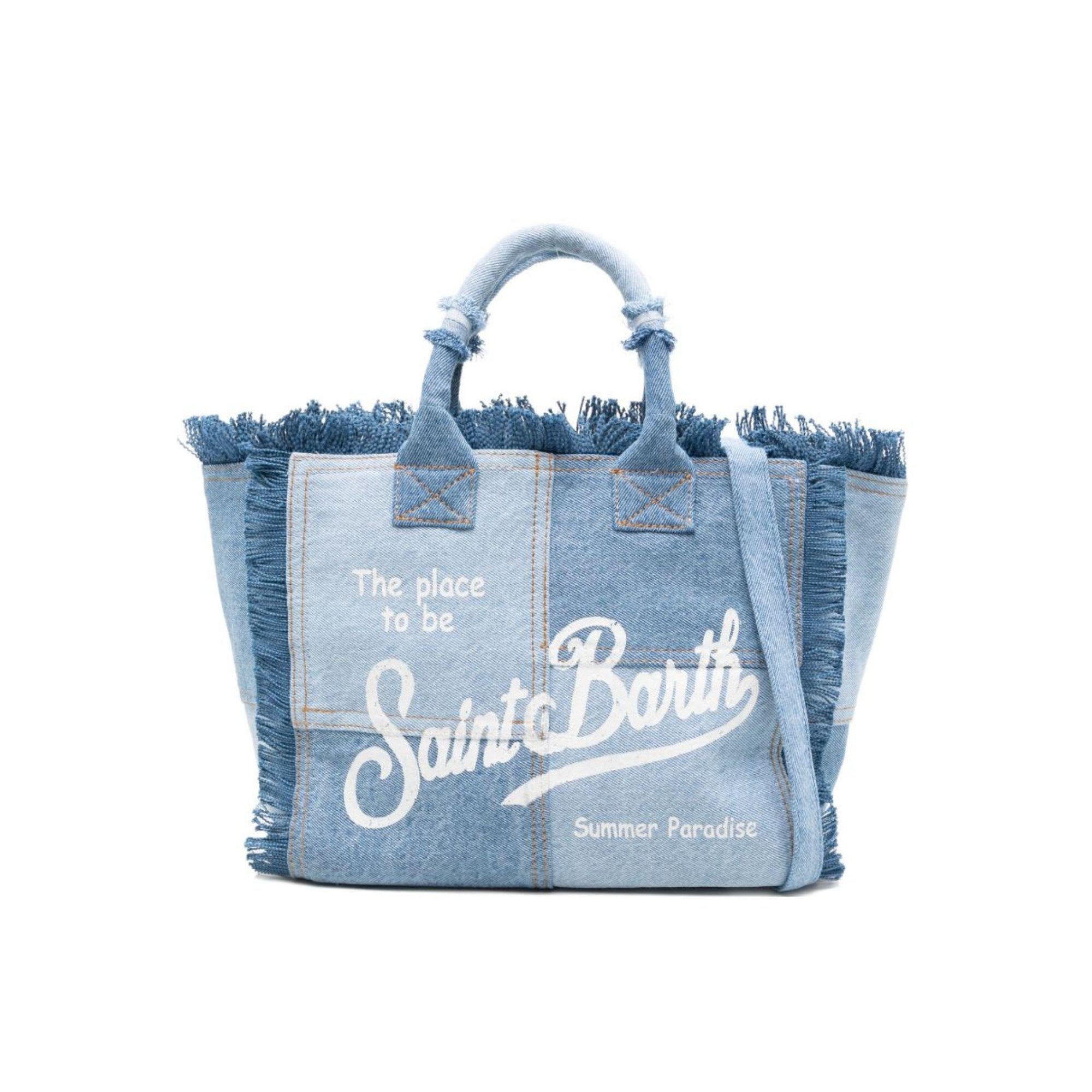 Borsa tote ColetteMC2 Saint Barth blu con design patchwork COL0001 00402L MC2 ST. BARTH KIDS