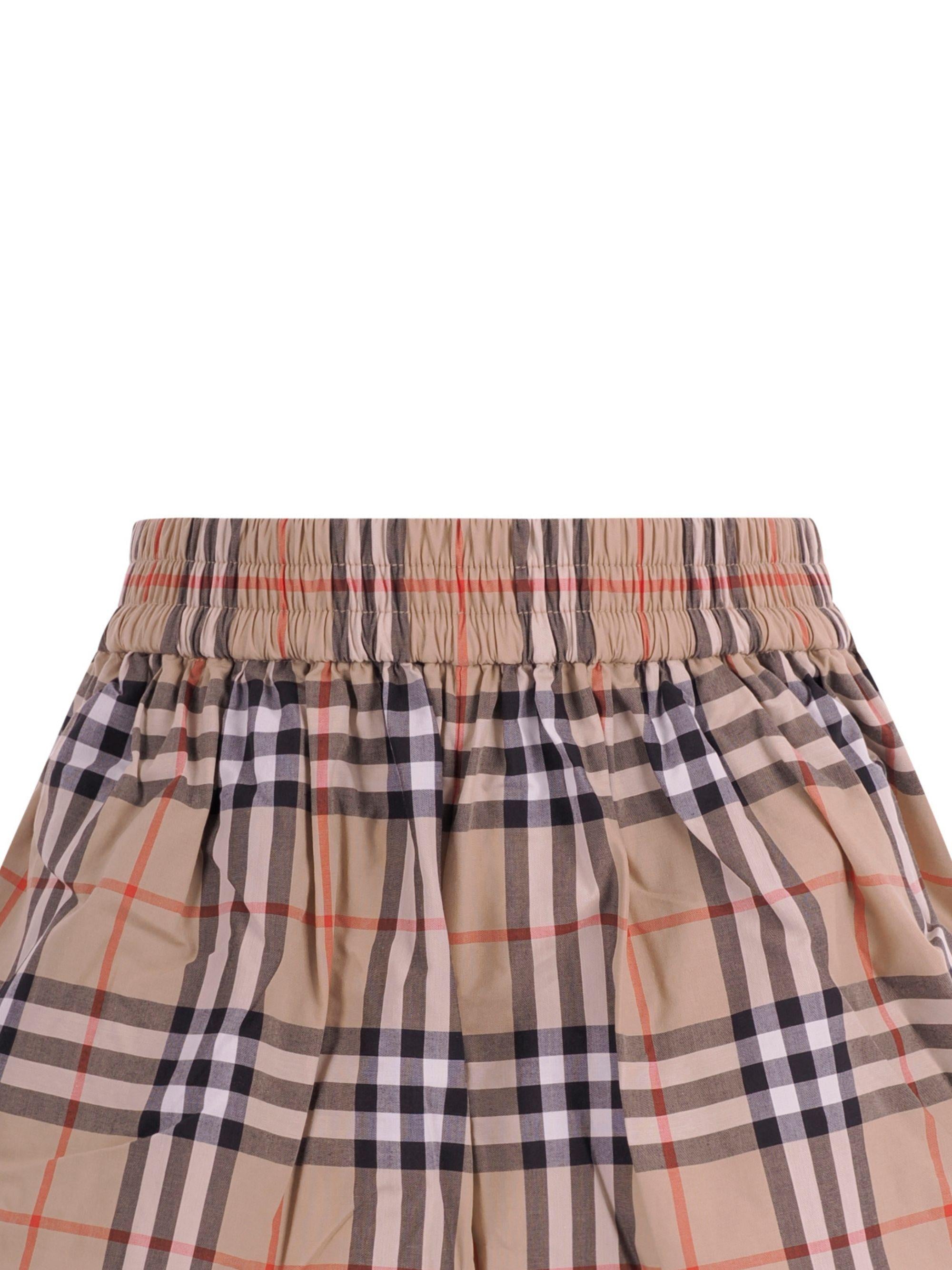 Shorts per bambina Burberry Kids beige con motivo Vintage Check all-over 8117159 B9368 BURBERRY KIDS