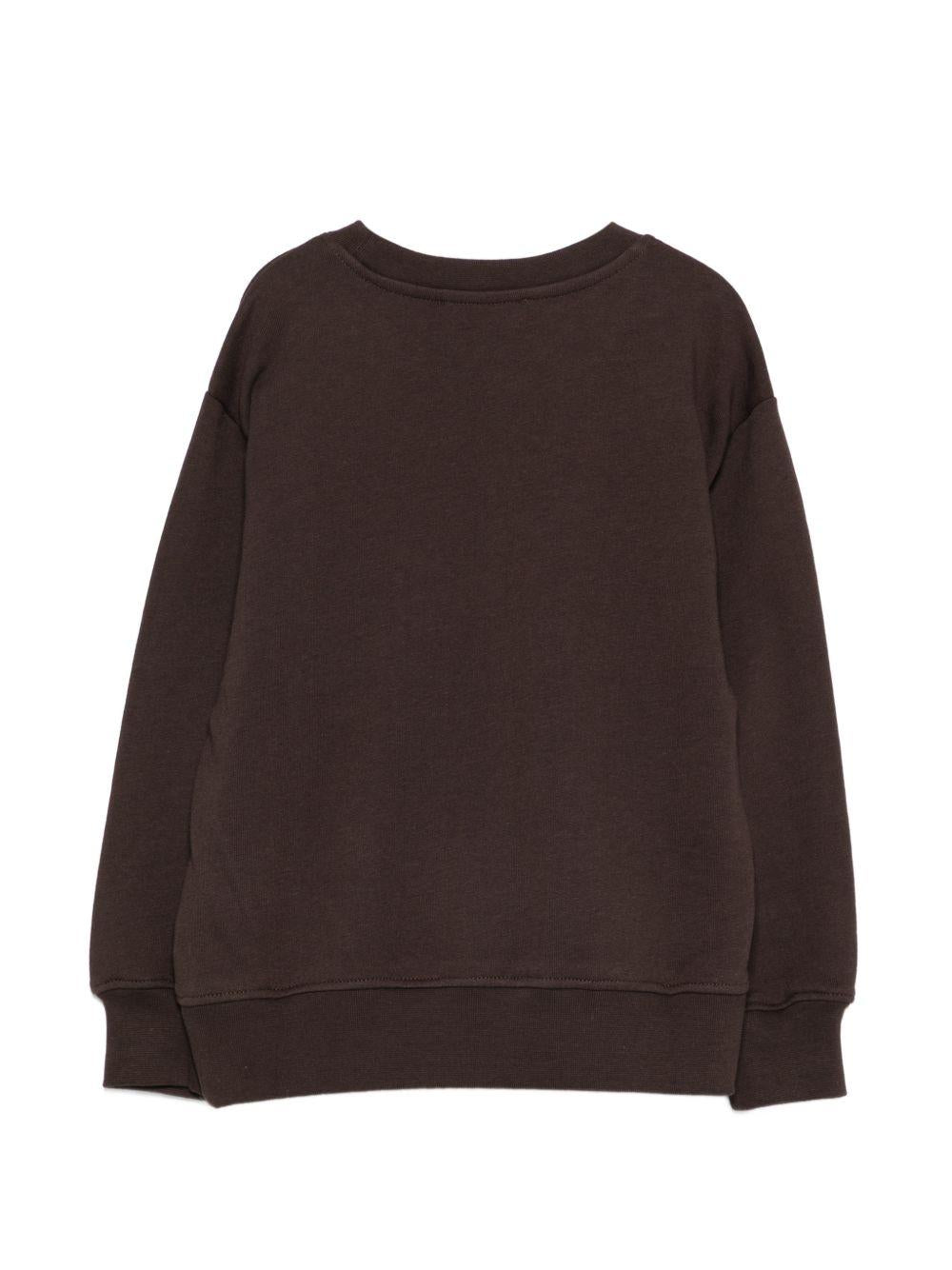 Felpa per bambino MSGM Kids marrone con dettaglio logo S6MSJUSW009 943 MSGM KIDS
