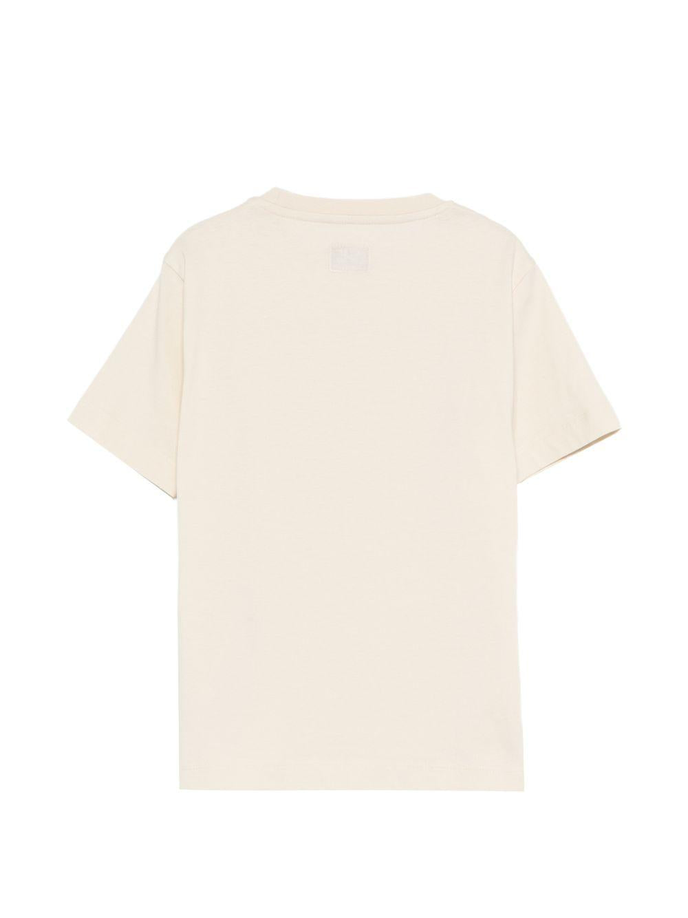 T-shirt per bambino C.P. Company Kids beige con stampa grafica sul davanti C6M00LLAA17 10203 C.P.COMPANY KIDS