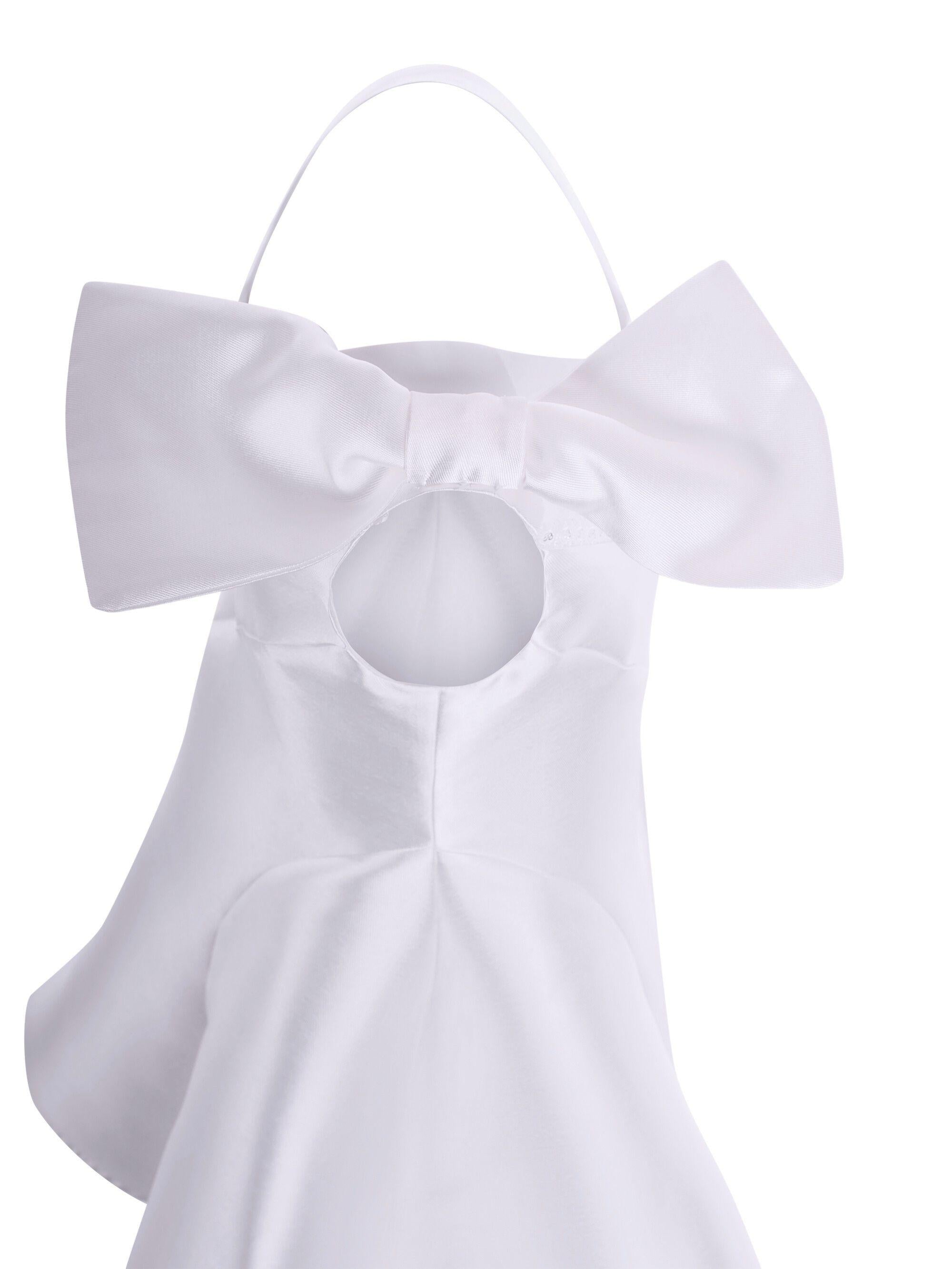 Abito per bambina Monnalisa bianco monospalla con fiocco 71G901 7304 0001 MONNALISA KIDS