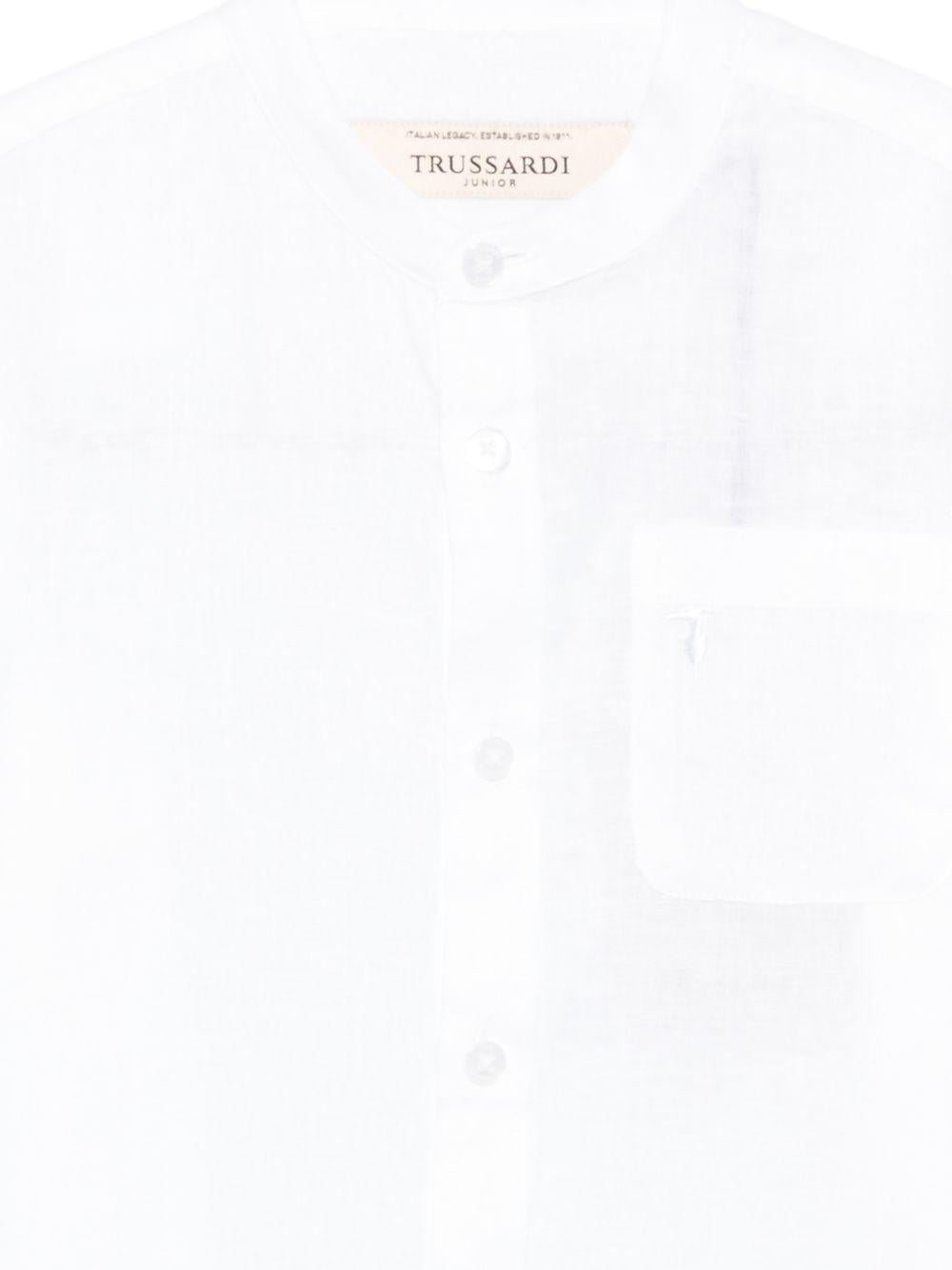 Camicia per bambino Trussardi Junior bianca con tasca sul petto TBP26140CA WHITE TRUSSARDI KIDS