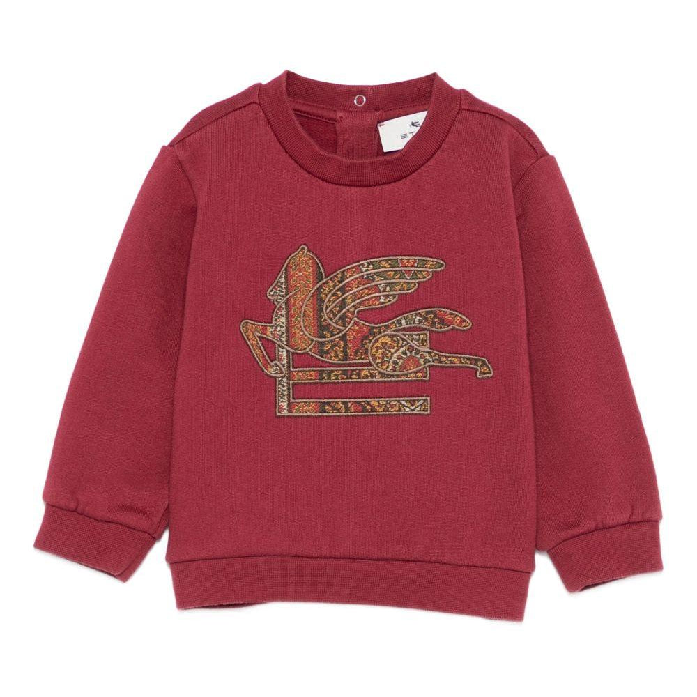 Felpa per neonati Etro Kids rossa con ricamo Pegaso e chiusura con bottoni GX4510 Z3333 416 ETRO KIDS