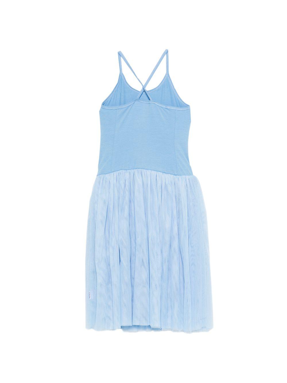 Abito in tulle per bambina Molo azzurro con spalline sottili incrociate 2S26E128 5637 MOLO KIDS