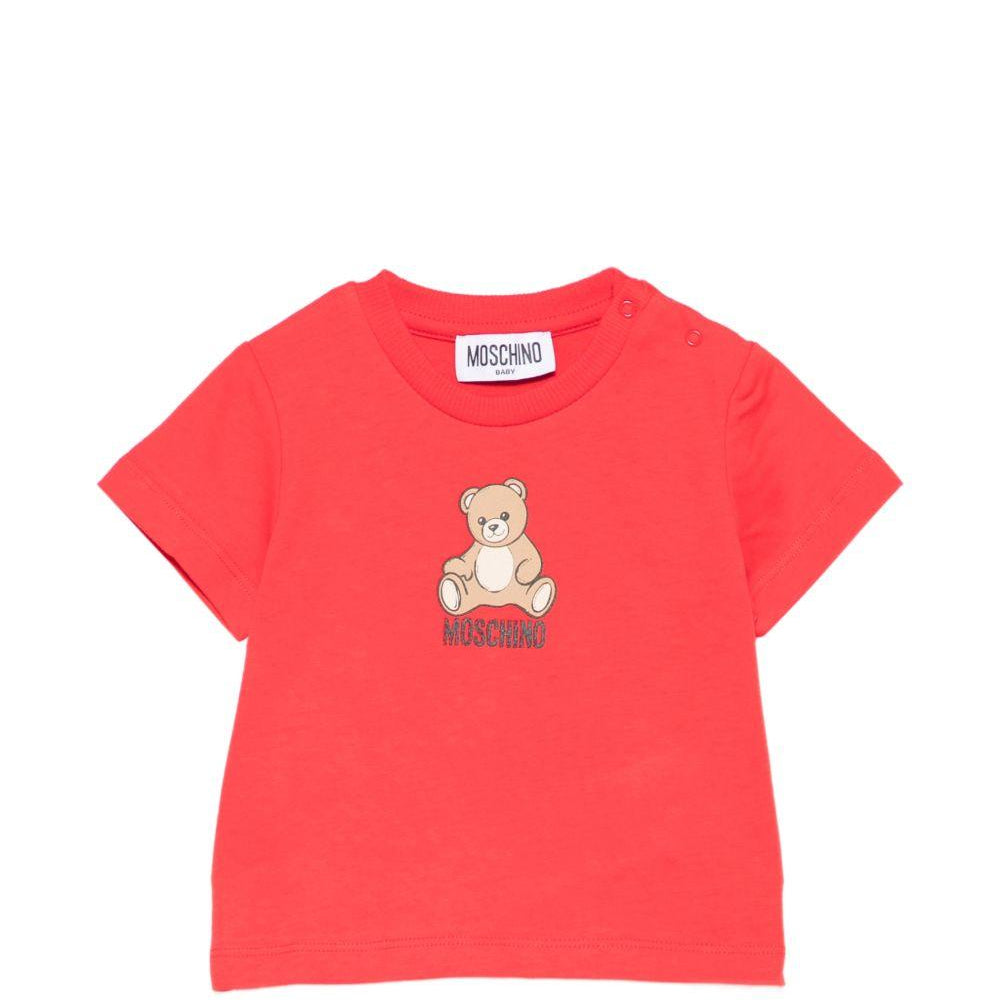 T-shirt per neonati Moschino Kids rossa con motivo Teddy Bear M9M047LAA10 50109 MOSCHINO KIDS