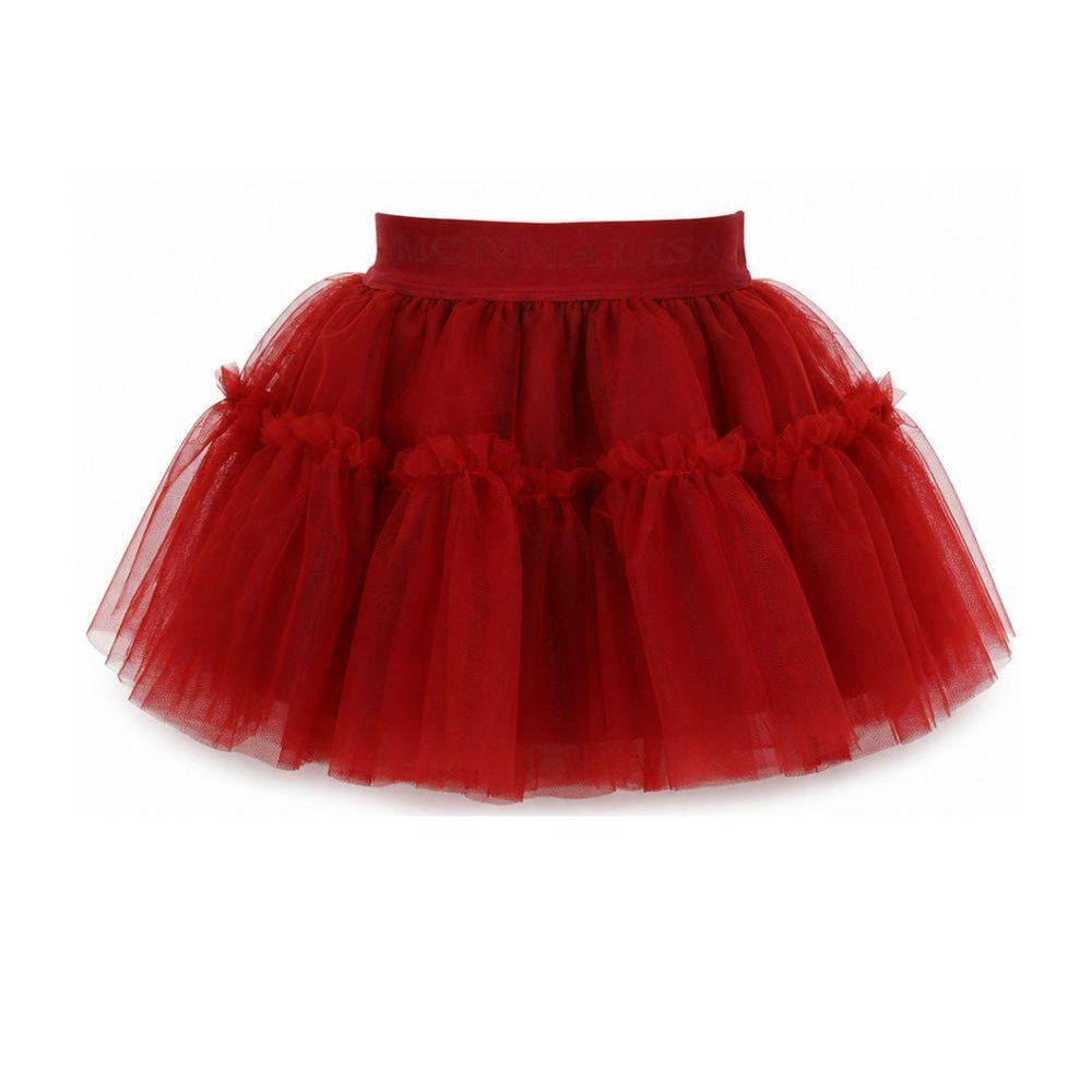 Gonna per neonata Monnalisa Kids rossa con trama in tulle 37HGON T9945 0043 MONNALISA KIDS