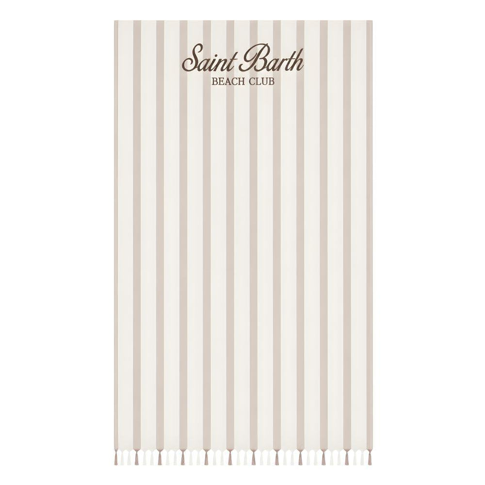 Telo mare MC2 Saint Barth beige con motivo a righe FOUL002 02597L MC2 ST. BARTH KIDS