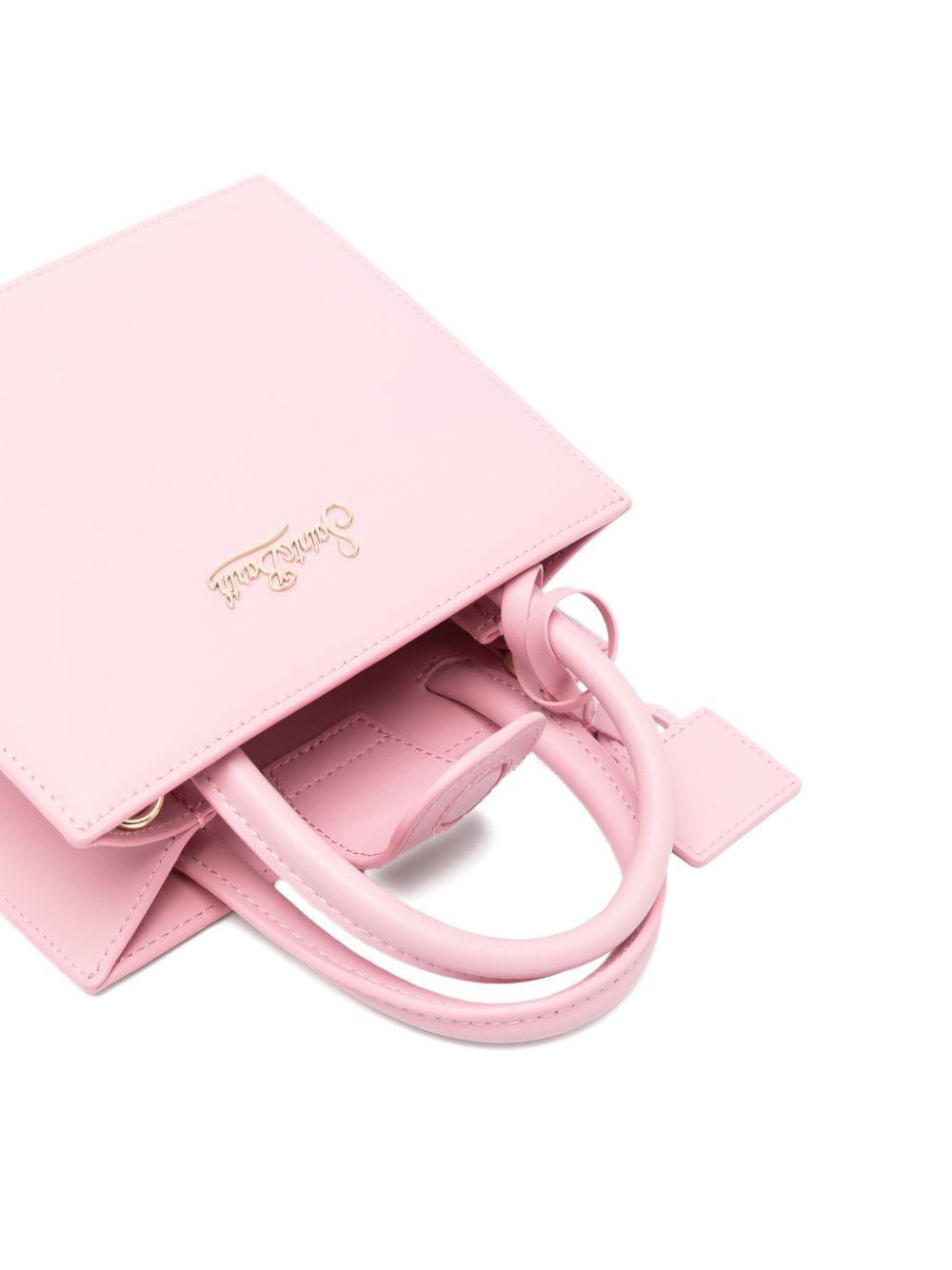 Borsa Shop mini MC2 Saint Barth rosa con targhetta logo metallica sul fronte SHBM0002 00011L MC2 ST. BARTH KIDS