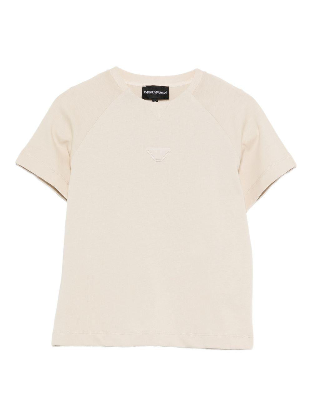 T-shirt per bambino Emporio Armani Kids beige con maniche raglan EB000943 AF13715 U1156 EMPORIO ARMANI KIDS