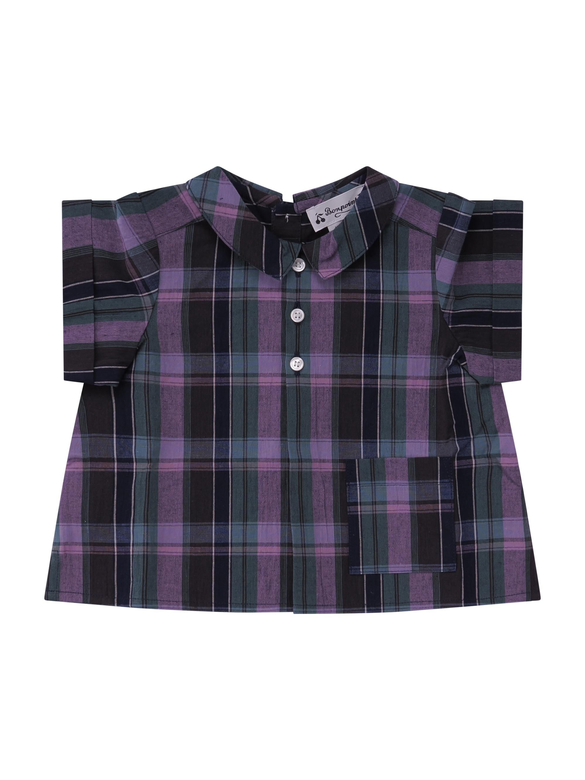 Top per neonata Bonpoint viola con motivo a quadri C06YSHW00002 458 BONPOINT KIDS